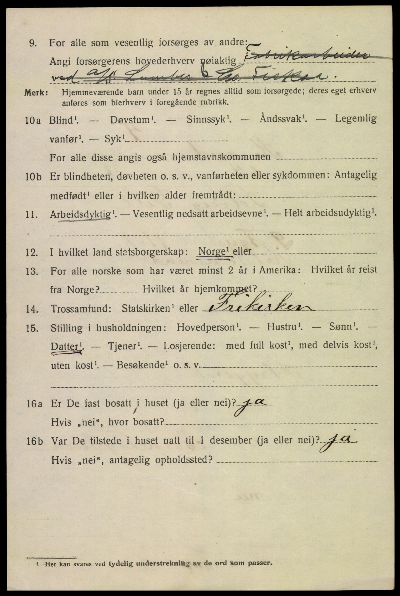 SAK, 1920 census for Kristiansand, 1920, p. 19542