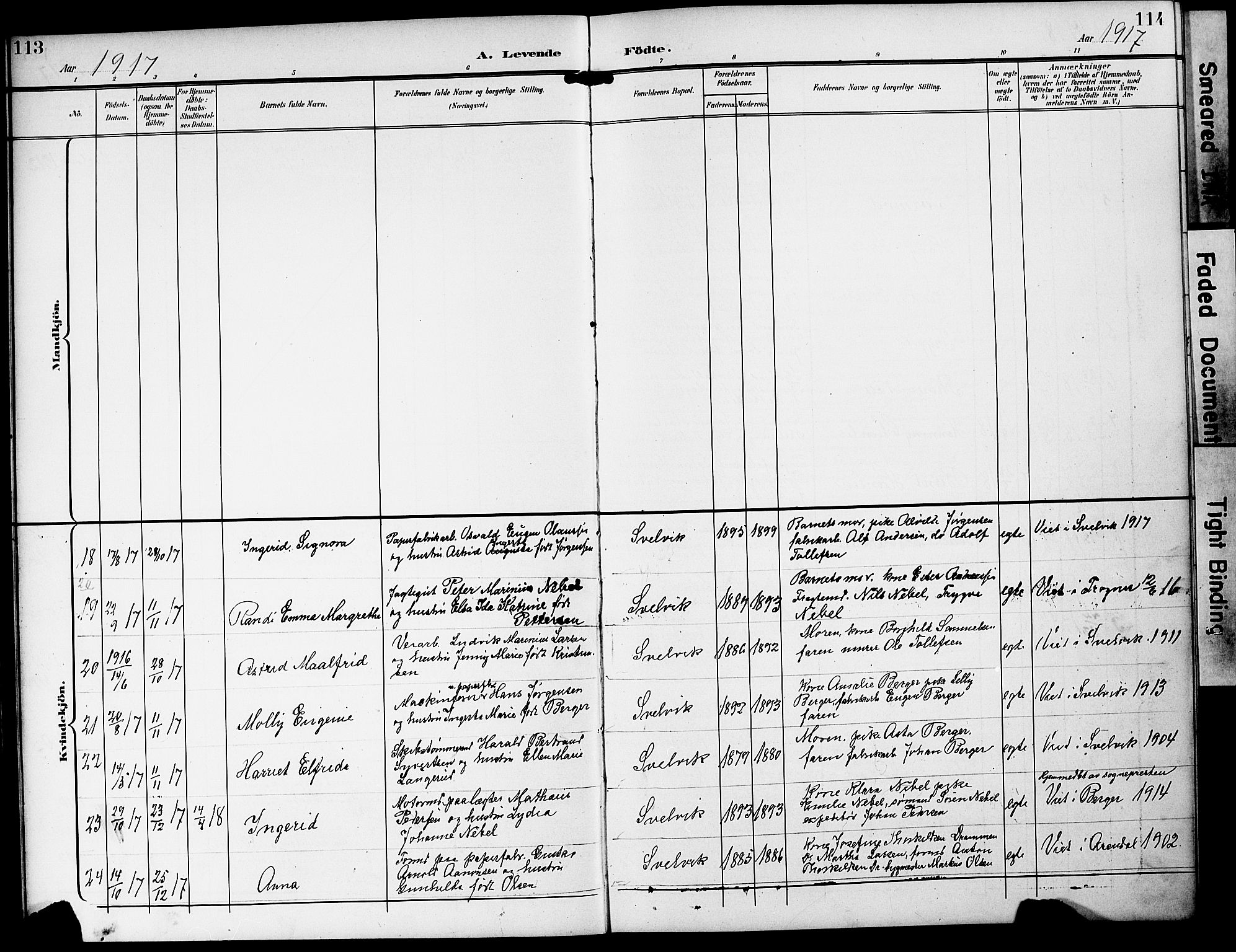 Strømm kirkebøker, AV/SAKO-A-322/G/Gb/L0002: Parish register (copy) no. II 2, 1897-1928, p. 113-114