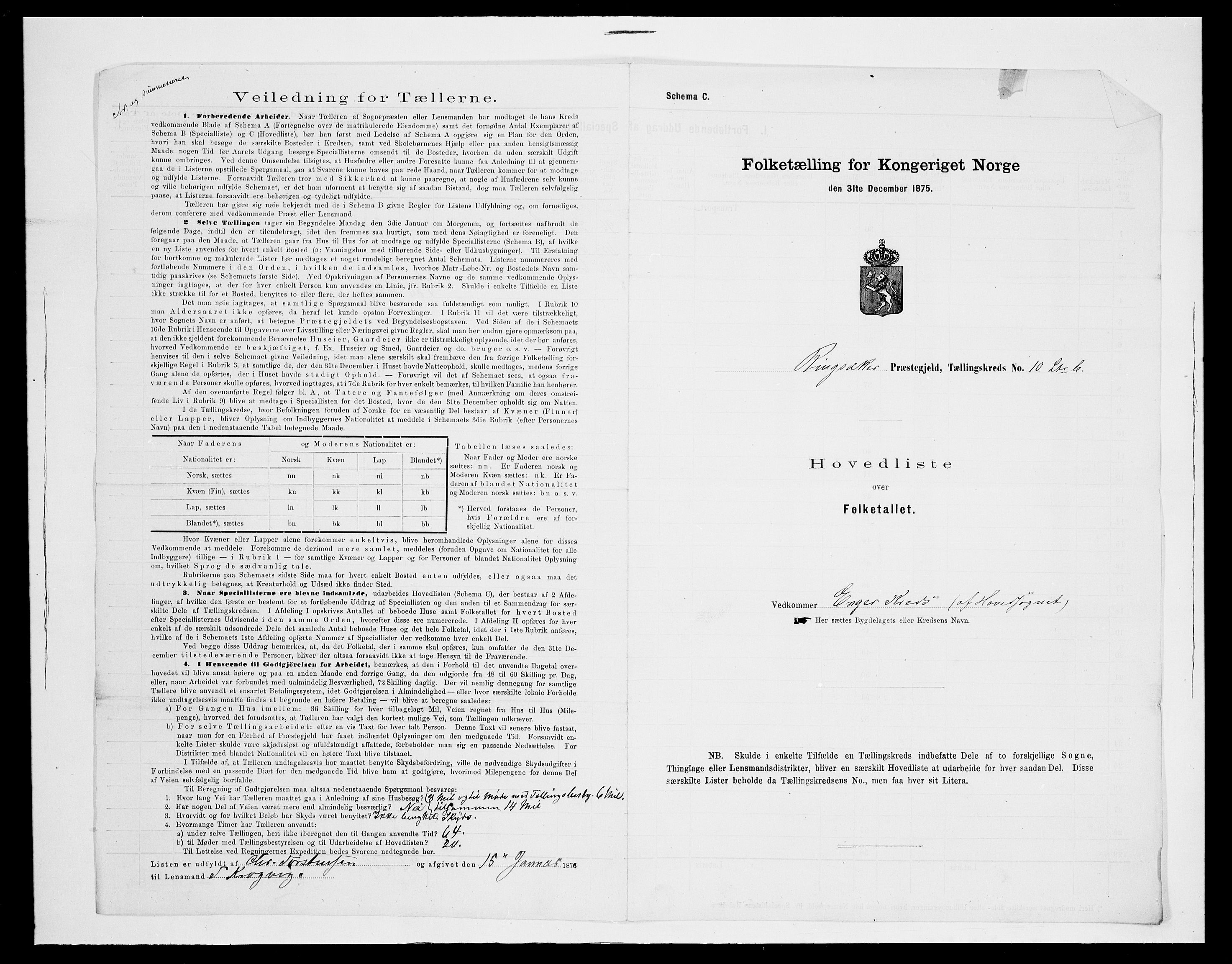 SAH, 1875 census for 0412P Ringsaker, 1875, p. 75