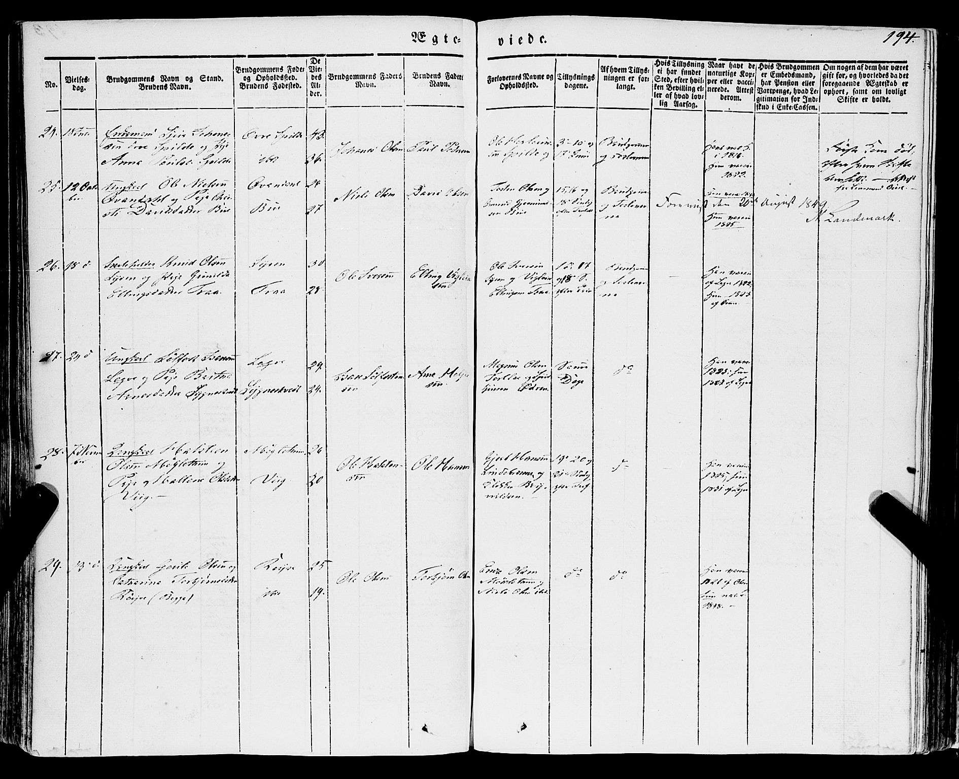 Ulvik sokneprestembete, SAB/A-78801/H/Haa: Parish register (official) no. A 12, 1839-1853, p. 194