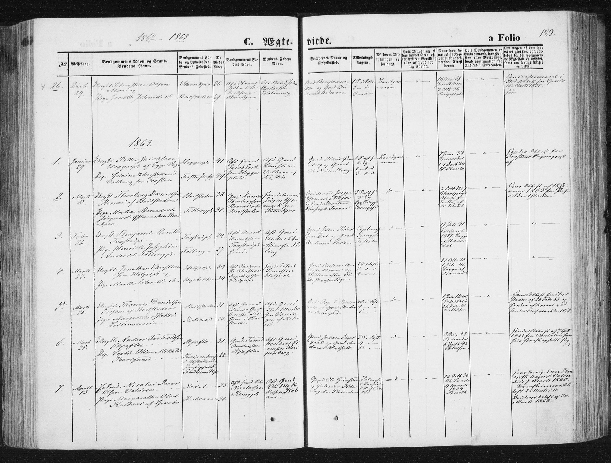Ministerialprotokoller, klokkerbøker og fødselsregistre - Nord-Trøndelag, SAT/A-1458/746/L0447: Parish register (official) no. 746A06, 1860-1877, p. 189