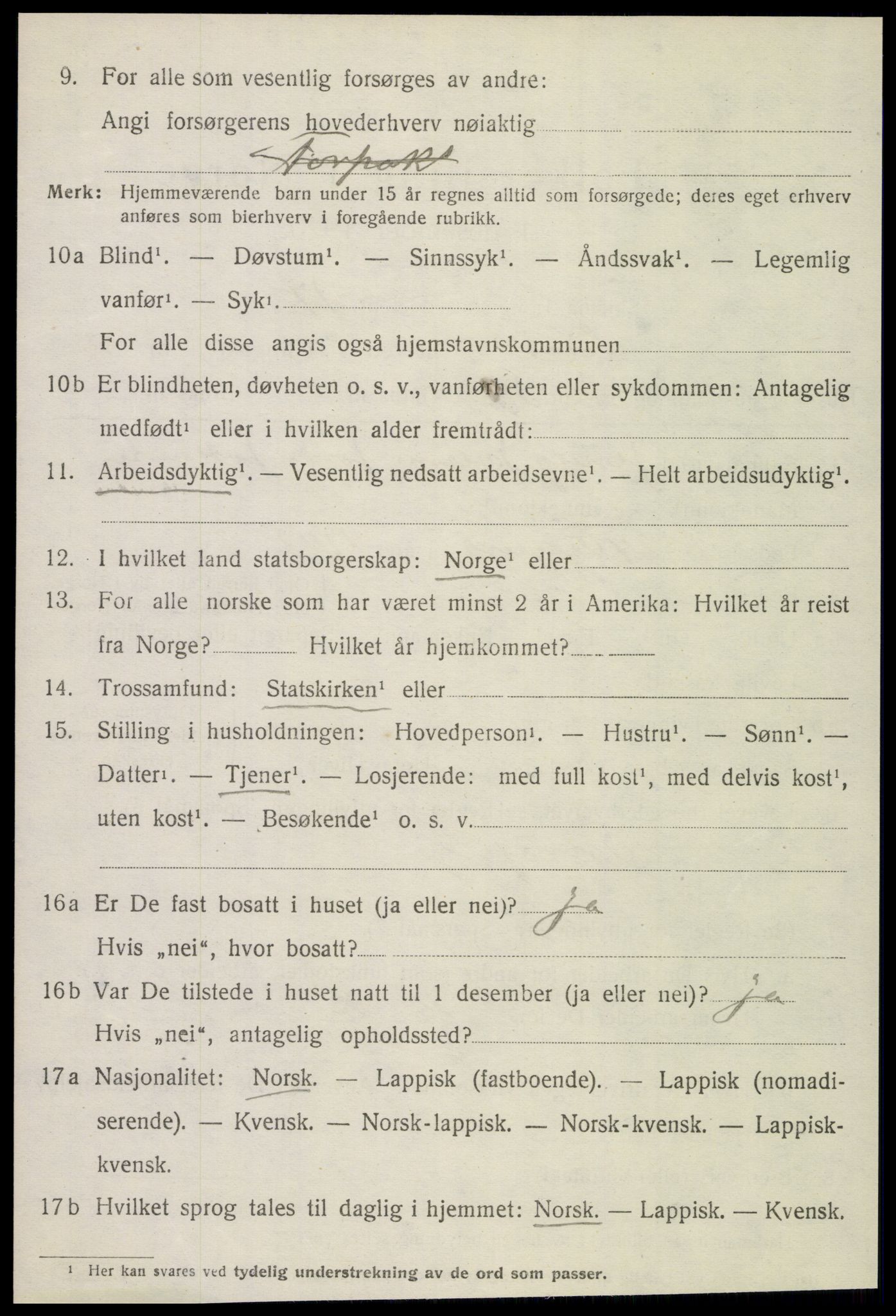 SAT, 1920 census for Lurøy, 1920, p. 2950