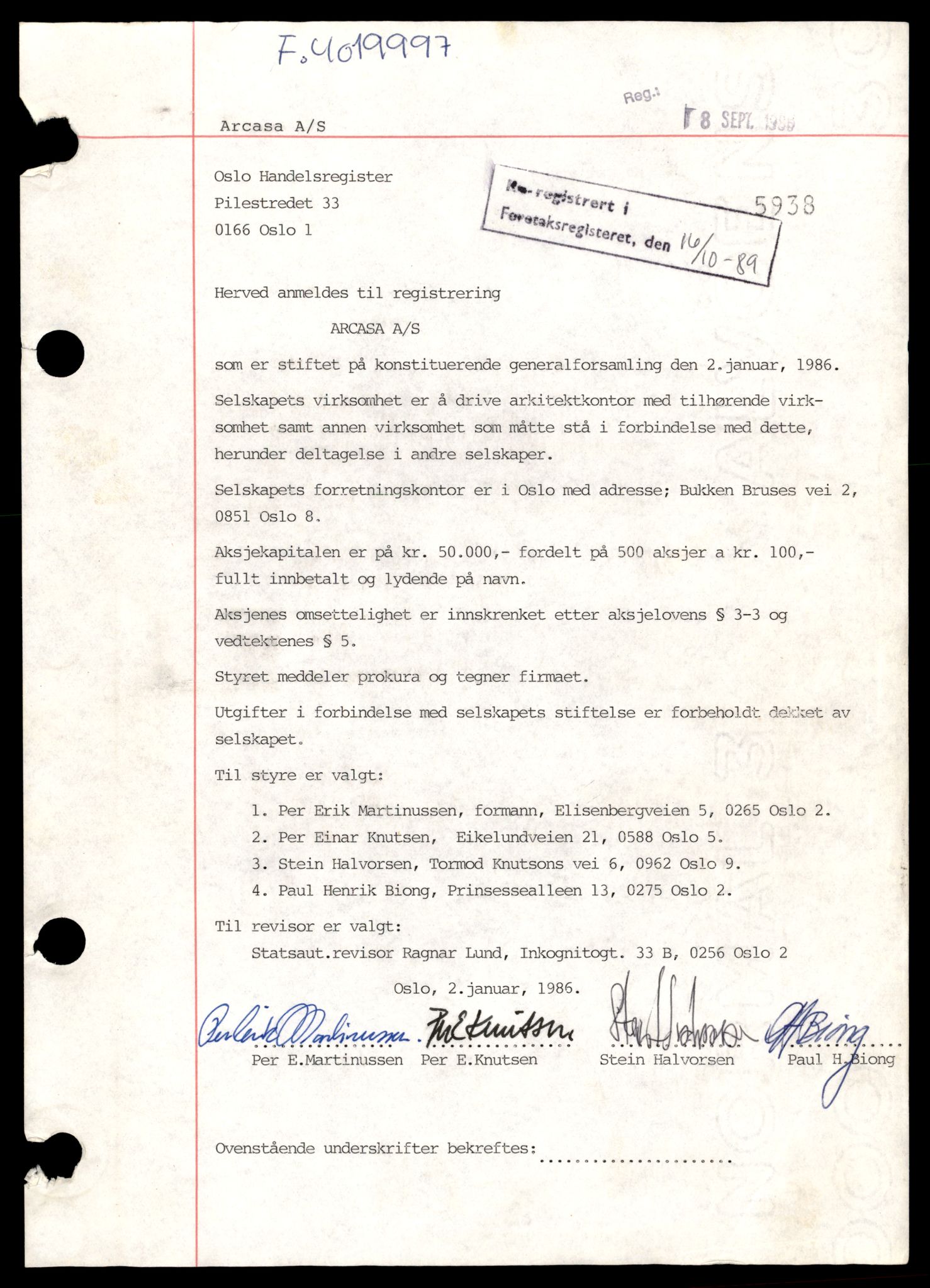 Oslo byfogd, Handelsregisteret, AV/SAT-A-10867/G/Gb/Gba/L0049: Aksjeselskap, Arc-Arv, 1944-1990