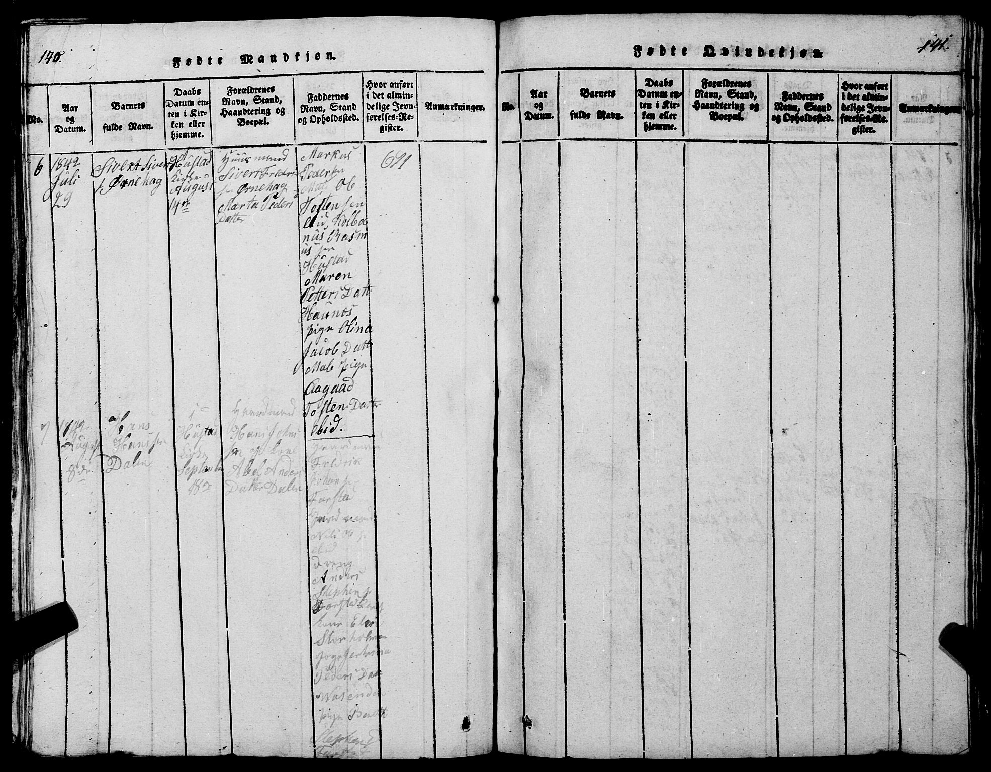 Ministerialprotokoller, klokkerbøker og fødselsregistre - Møre og Romsdal, SAT/A-1454/567/L0781: Parish register (copy) no. 567C01, 1818-1845, p. 140-141