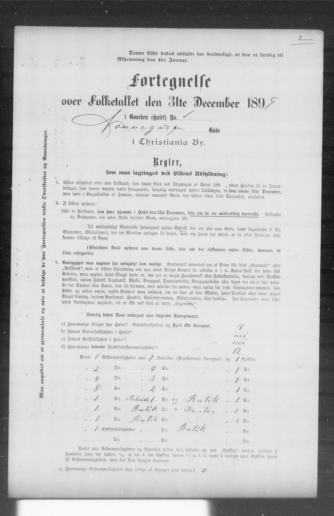 OBA, Municipal Census 1899 for Kristiania, 1899, p. 9263