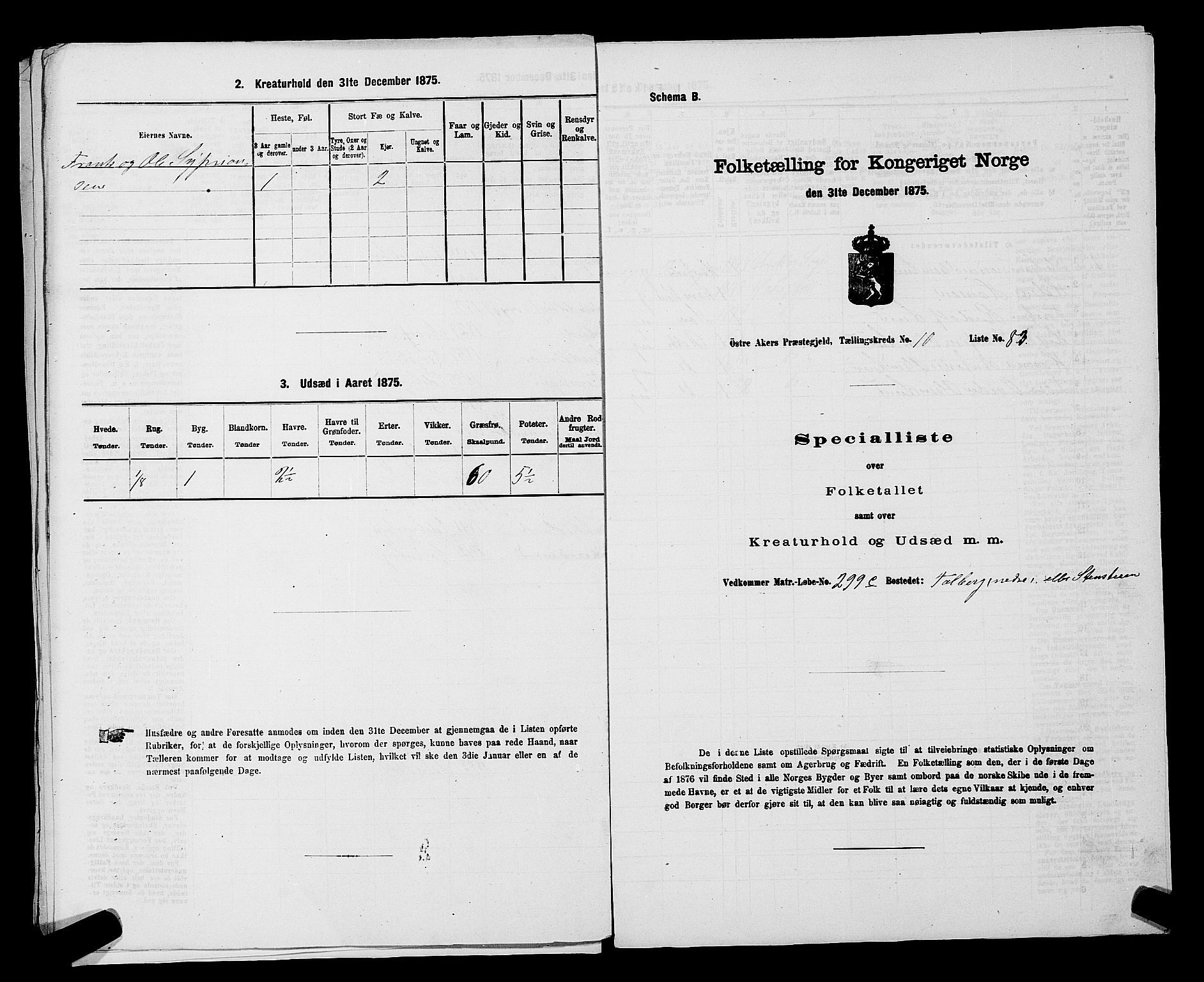 RA, 1875 census for 0218bP Østre Aker, 1875, p. 3444