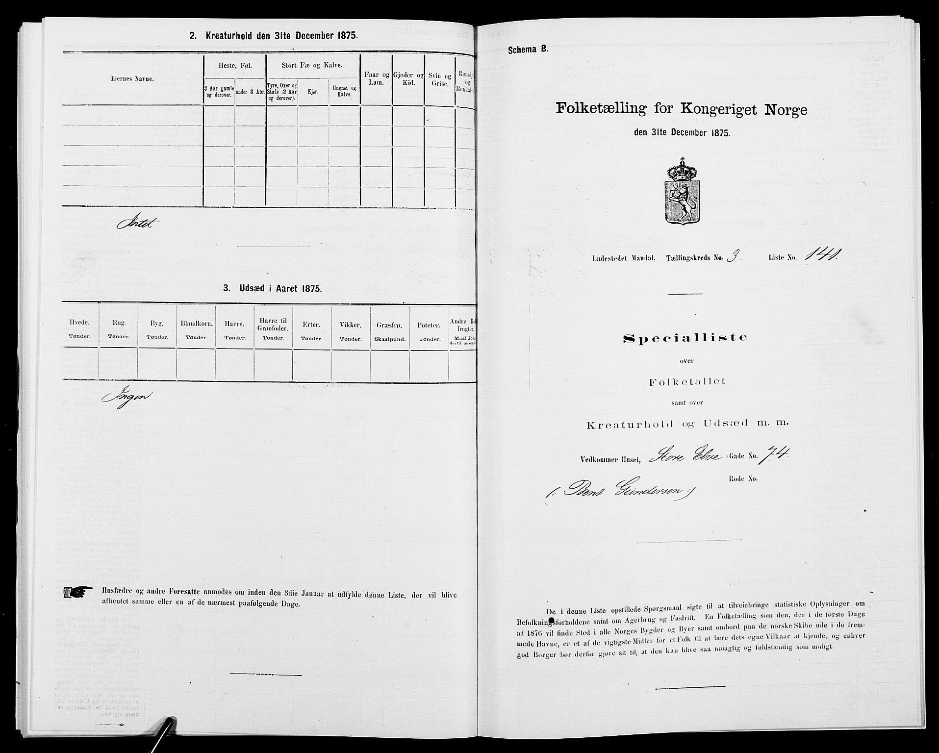 SAK, 1875 census for 1002B Mandal/Mandal, 1875, p. 307