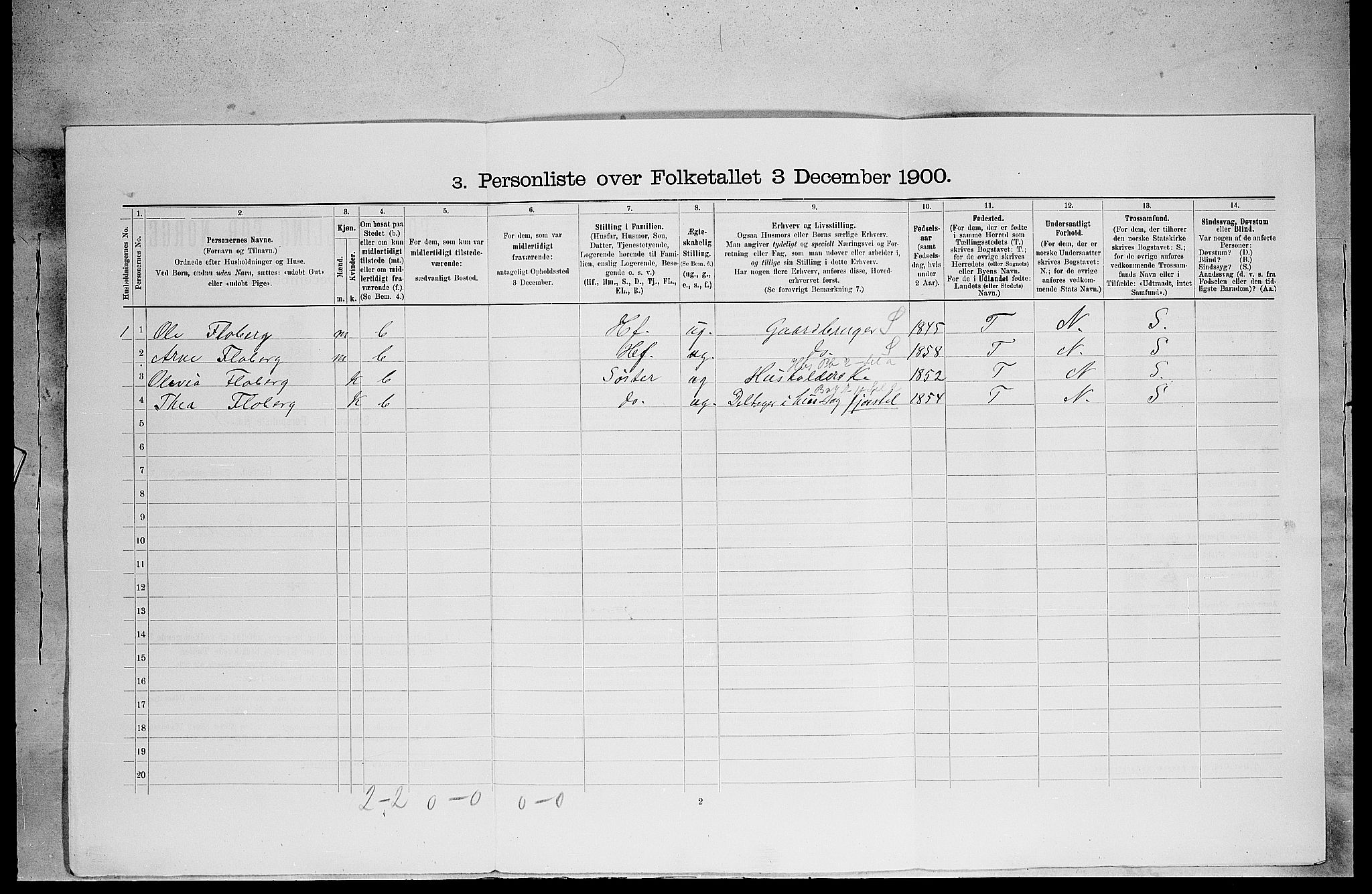 SAH, 1900 census for Grue, 1900, p. 546