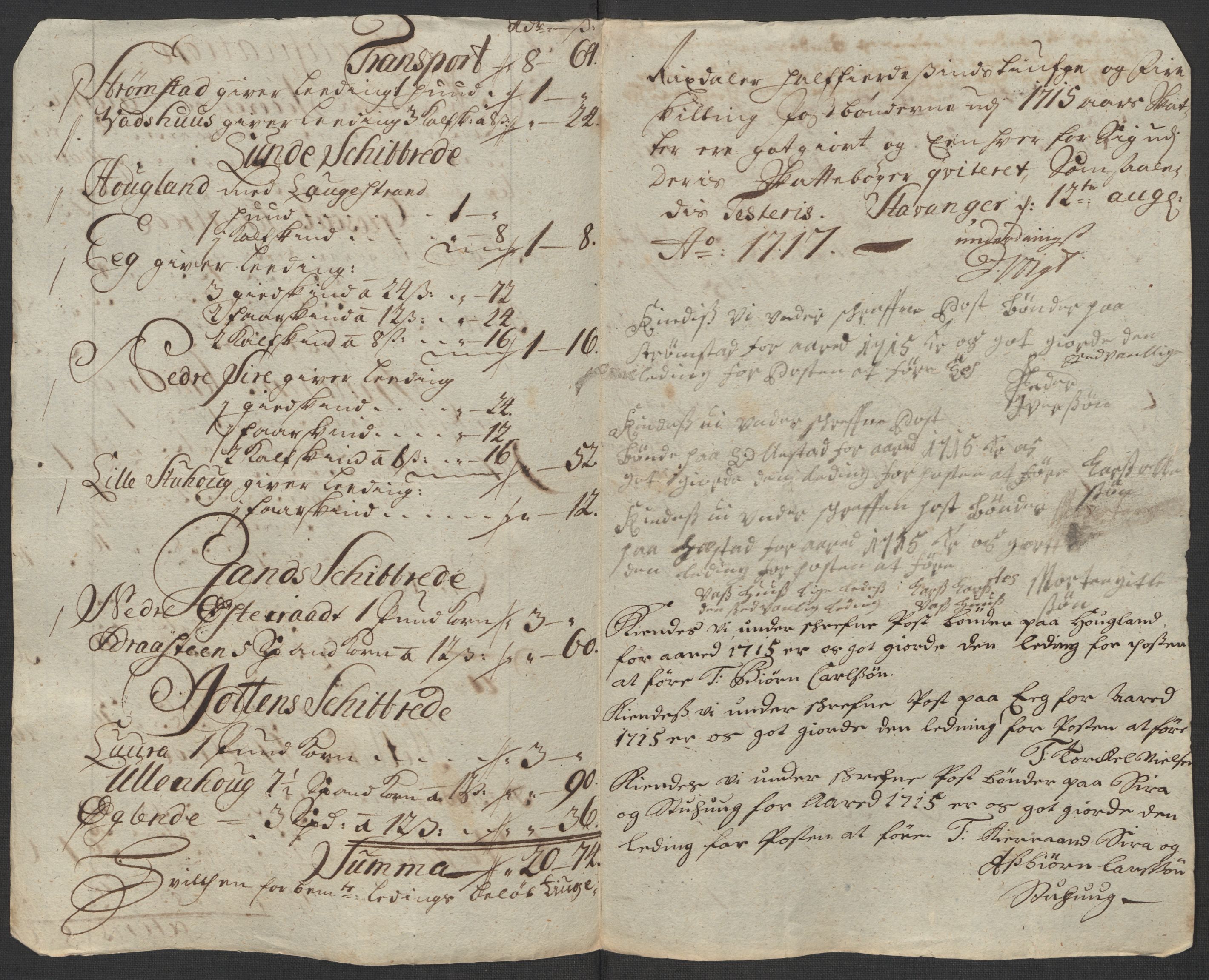 Rentekammeret inntil 1814, Reviderte regnskaper, Fogderegnskap, AV/RA-EA-4092/R46/L2740: Fogderegnskap Jæren og Dalane, 1715-1716, p. 185