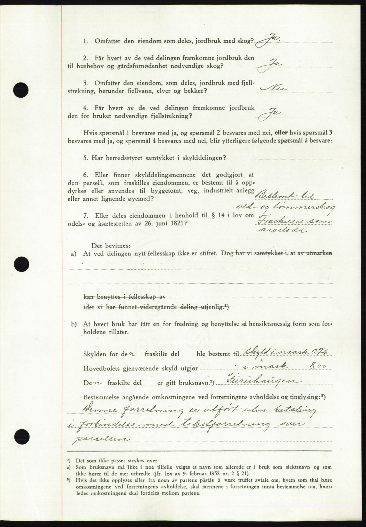 Namdal sorenskriveri, SAT/A-4133/1/2/2C: Mortgage book no. -, 1947-1948, Diary no: : 2841/1947