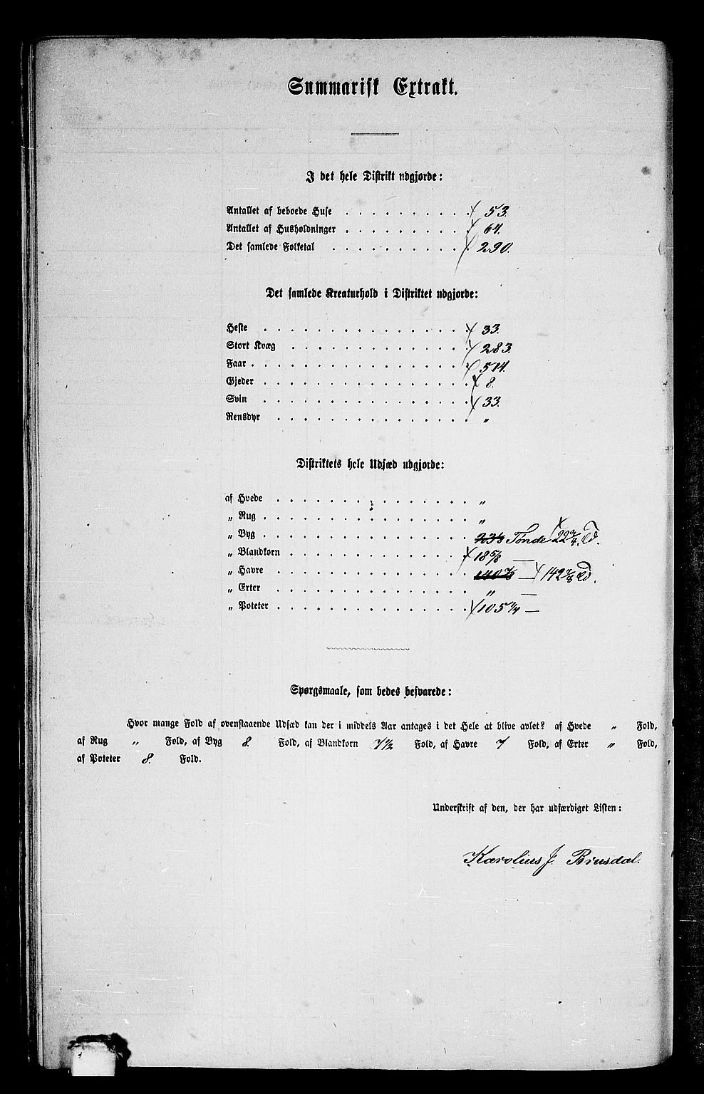 RA, 1865 census for Borgund, 1865, p. 239