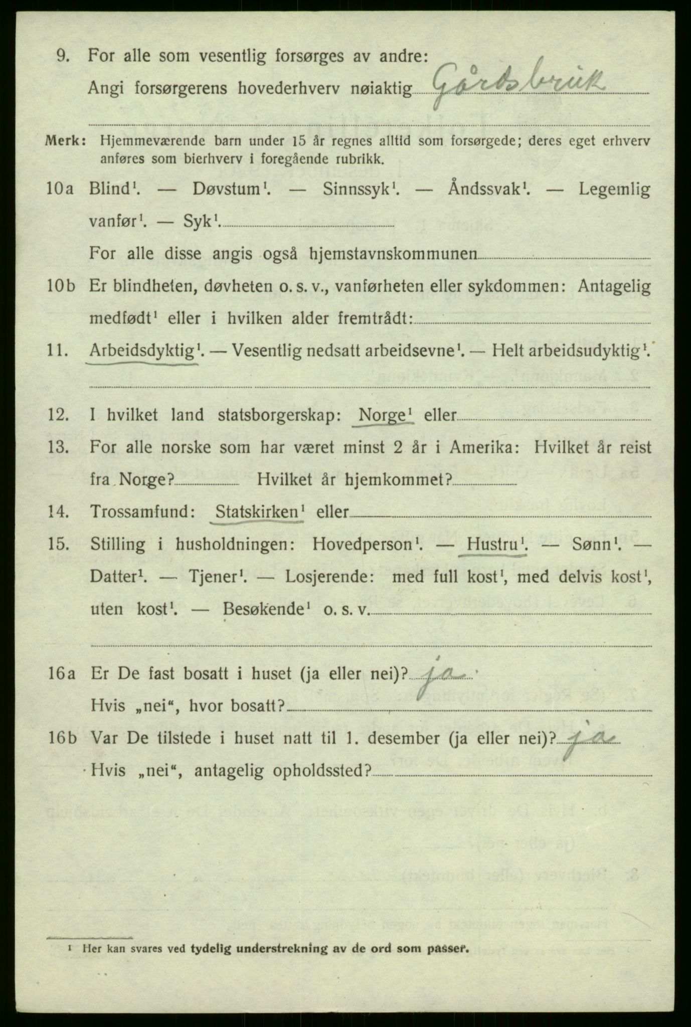 SAB, 1920 census for Brekke, 1920, p. 913