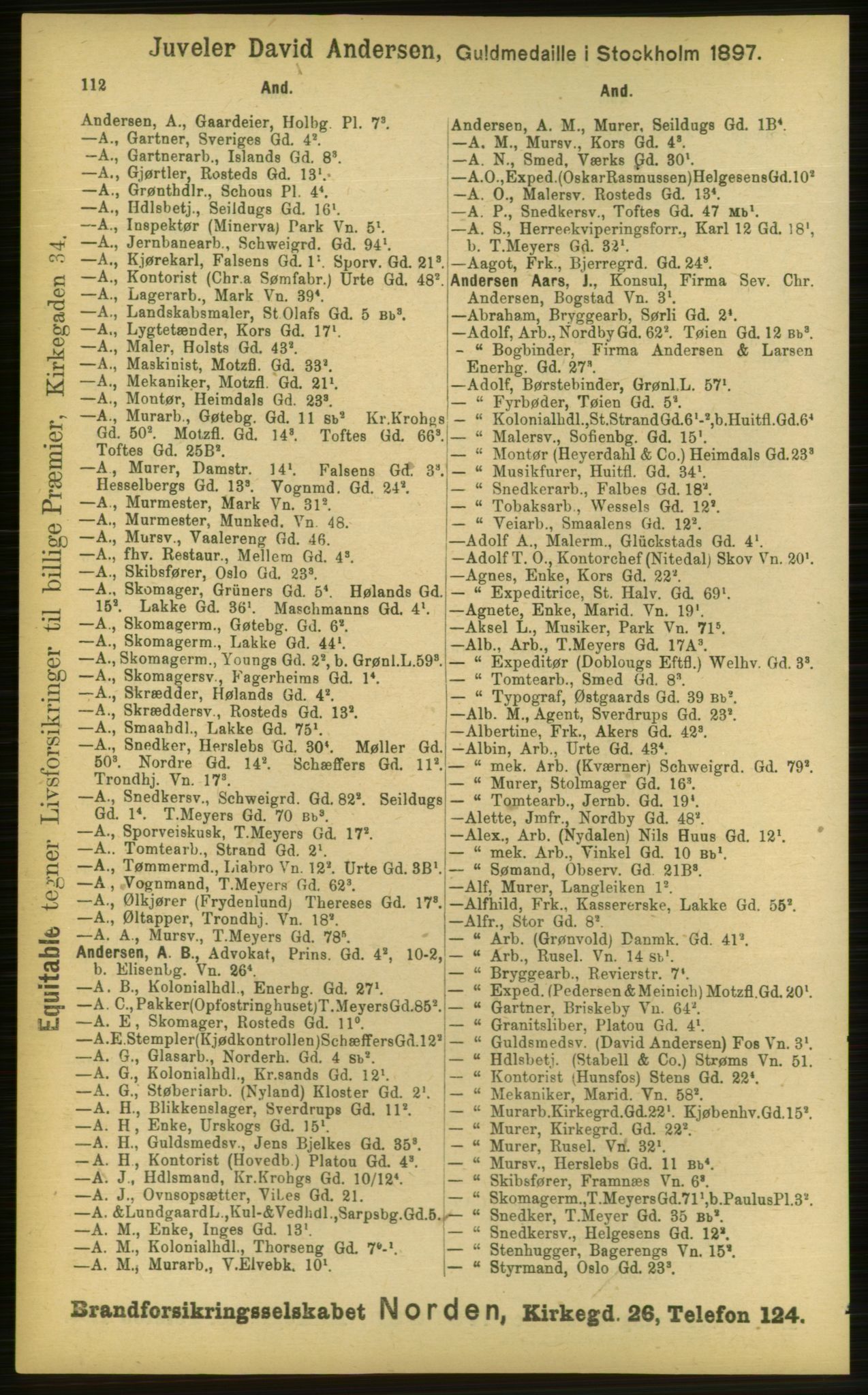 Kristiania/Oslo adressebok, PUBL/-, 1898, p. 112
