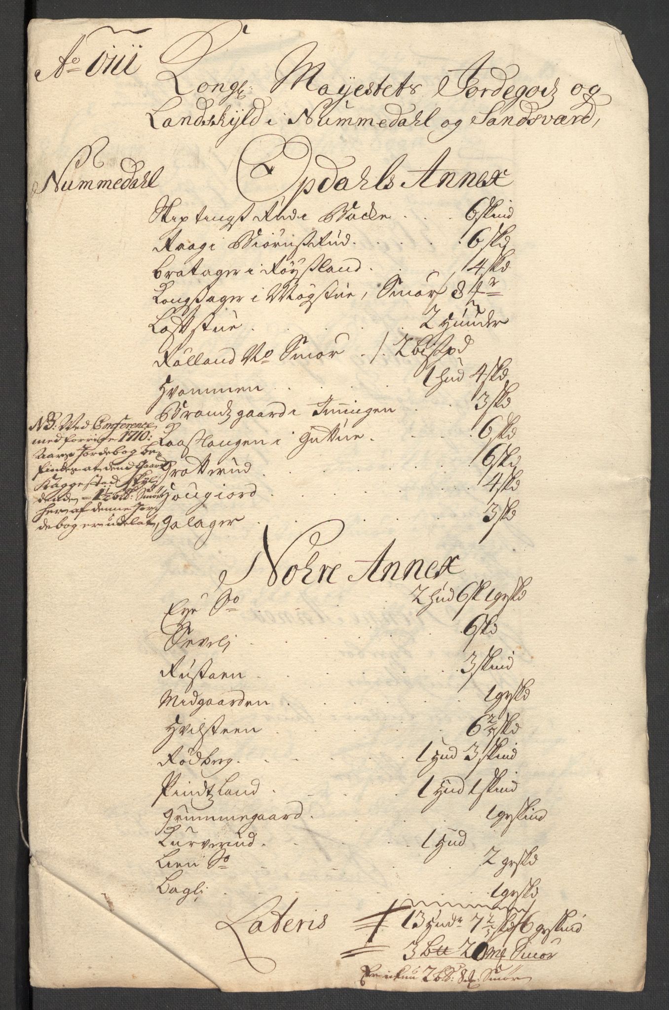 Rentekammeret inntil 1814, Reviderte regnskaper, Fogderegnskap, AV/RA-EA-4092/R24/L1586: Fogderegnskap Numedal og Sandsvær, 1711, p. 16