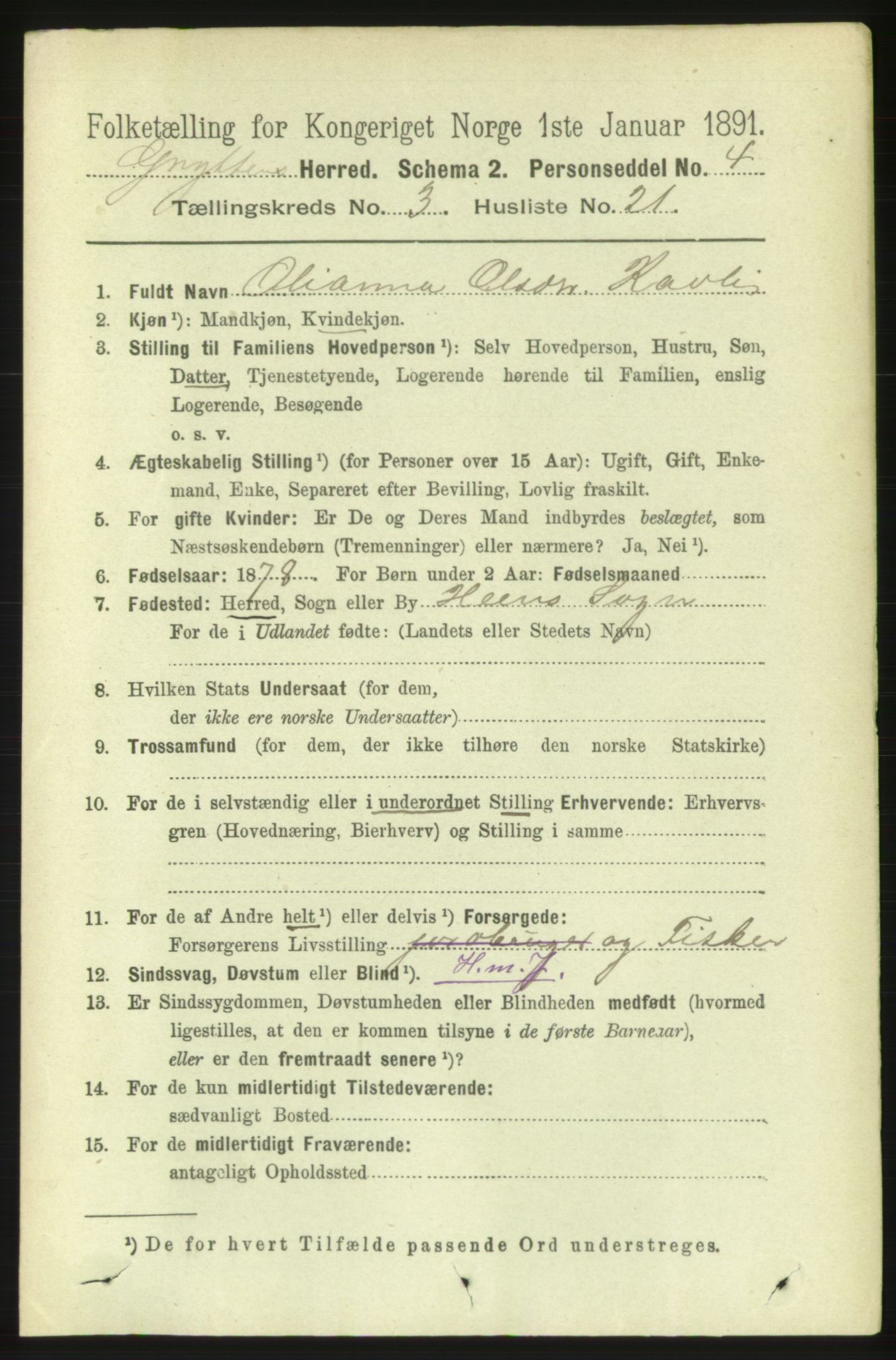 RA, 1891 census for 1539 Grytten, 1891, p. 1056