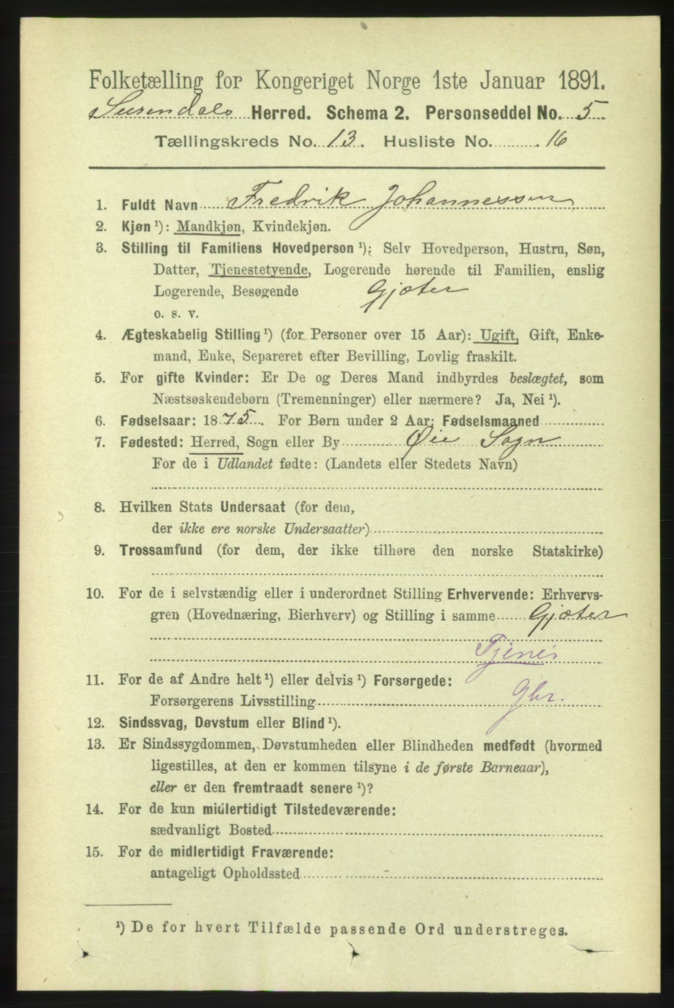 RA, 1891 census for 1566 Surnadal, 1891, p. 3259