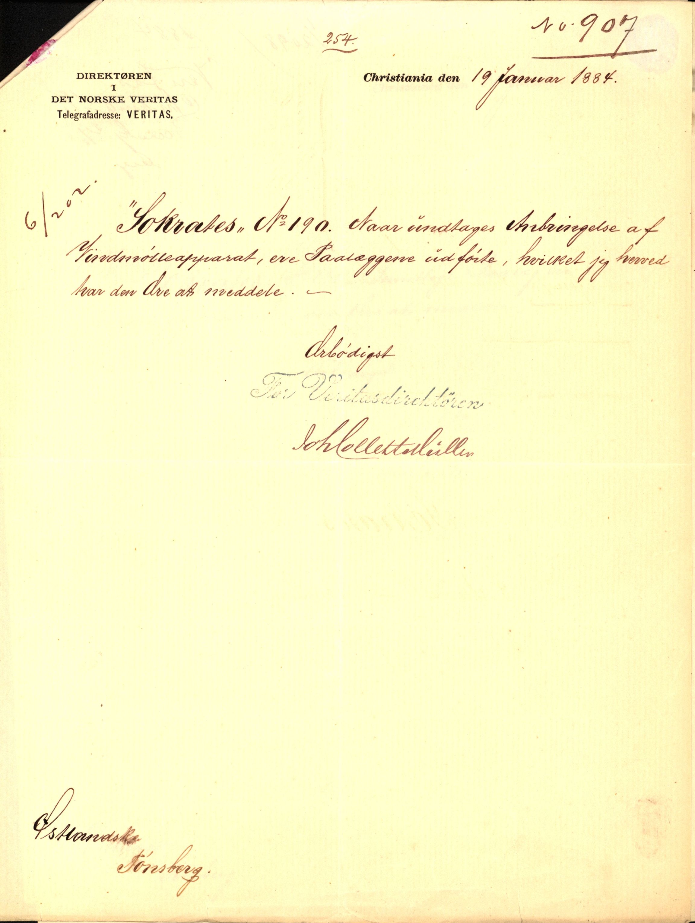 Pa 63 - Østlandske skibsassuranceforening, VEMU/A-1079/G/Ga/L0017/0002: Havaridokumenter / St. Lawrence, Frank, Souvenir, Sokrates, Augwald, 1884, p. 58