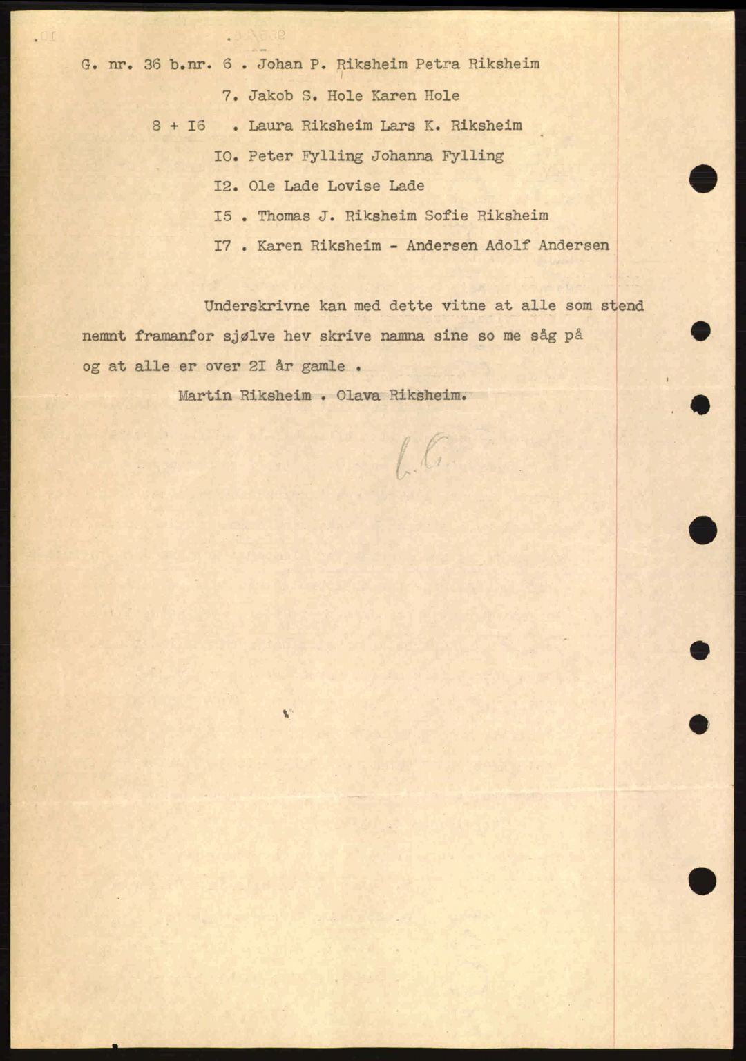 Nordre Sunnmøre sorenskriveri, SAT/A-0006/1/2/2C/2Ca: Mortgage book no. B1-6, 1938-1942, Diary no: : 955/1936