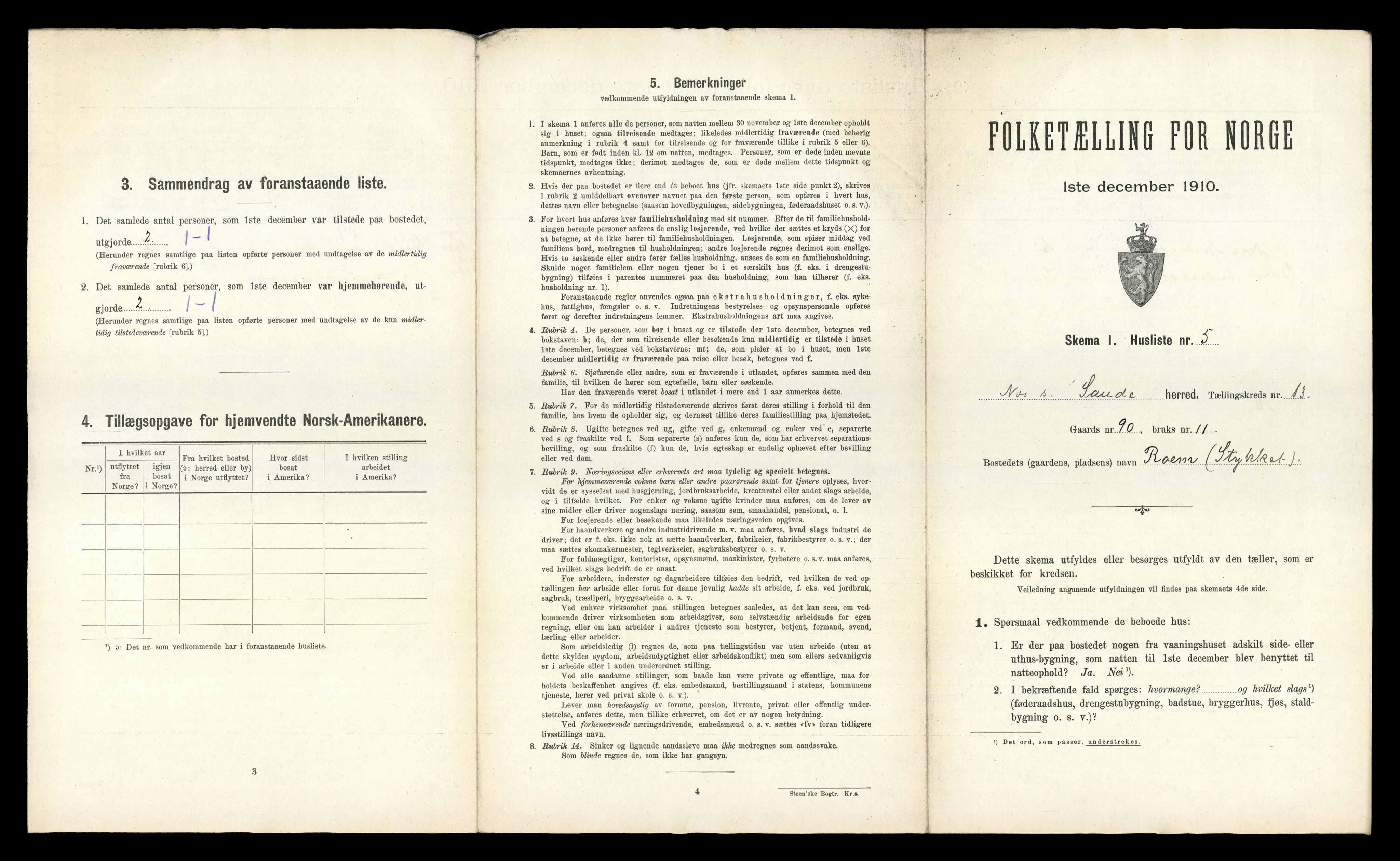 RA, 1910 census for Sauherad, 1910, p. 1397