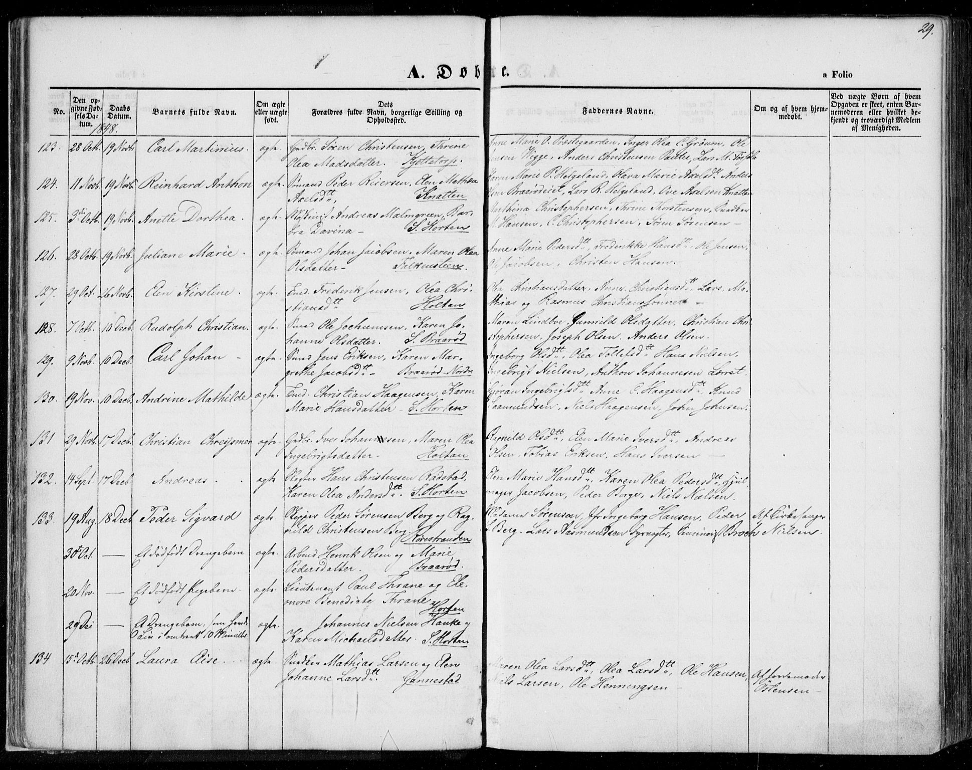 Borre kirkebøker, AV/SAKO-A-338/F/Fa/L0005: Parish register (official) no. I 5, 1845-1851, p. 29