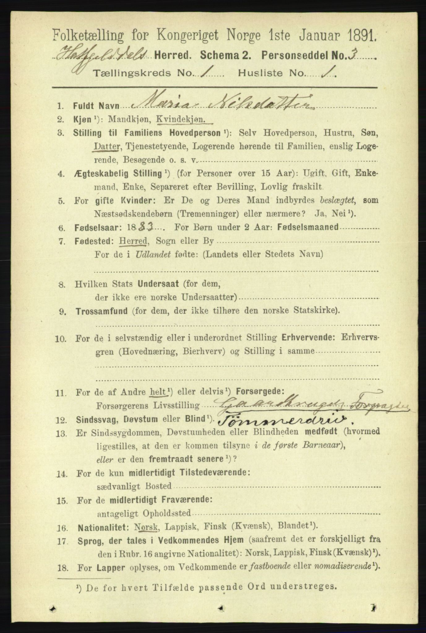 RA, 1891 census for 1826 Hattfjelldal, 1891, p. 41