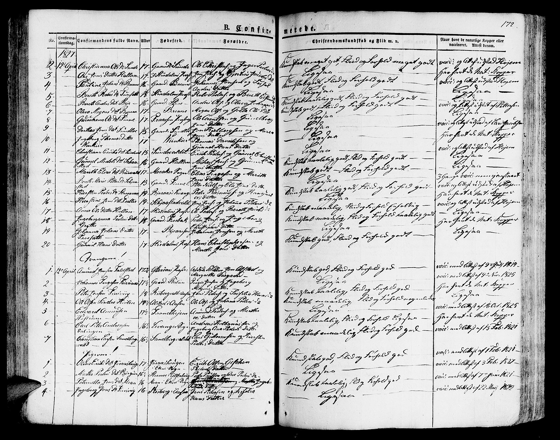 Ministerialprotokoller, klokkerbøker og fødselsregistre - Nord-Trøndelag, AV/SAT-A-1458/717/L0152: Parish register (official) no. 717A05 /1, 1825-1836, p. 172