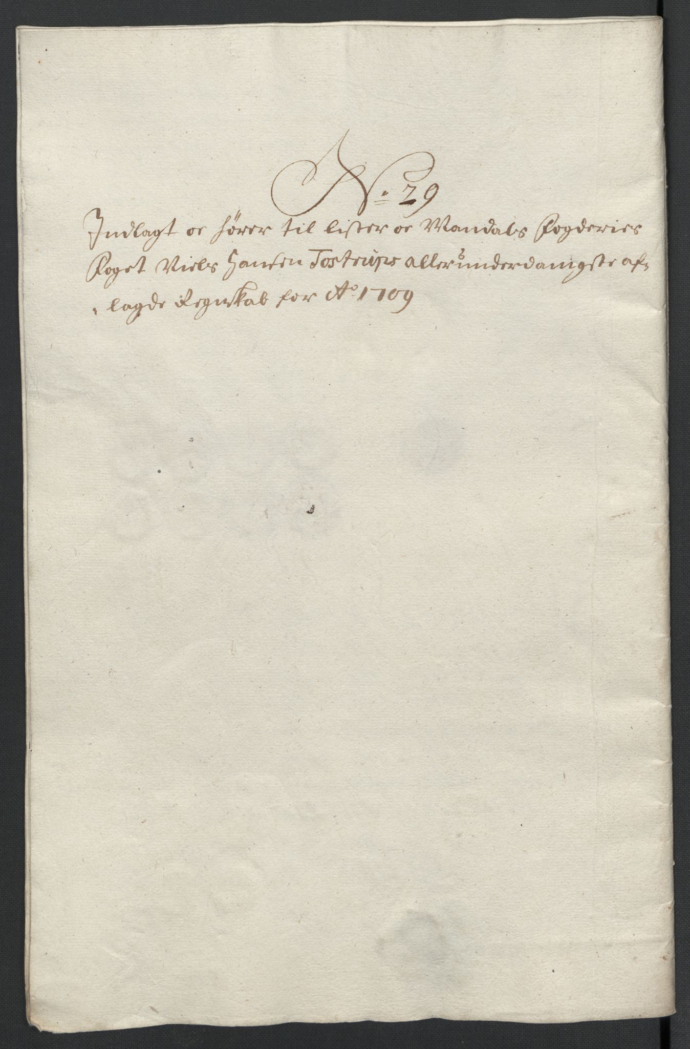 Rentekammeret inntil 1814, Reviderte regnskaper, Fogderegnskap, RA/EA-4092/R43/L2552: Fogderegnskap Lista og Mandal, 1705-1709, p. 344