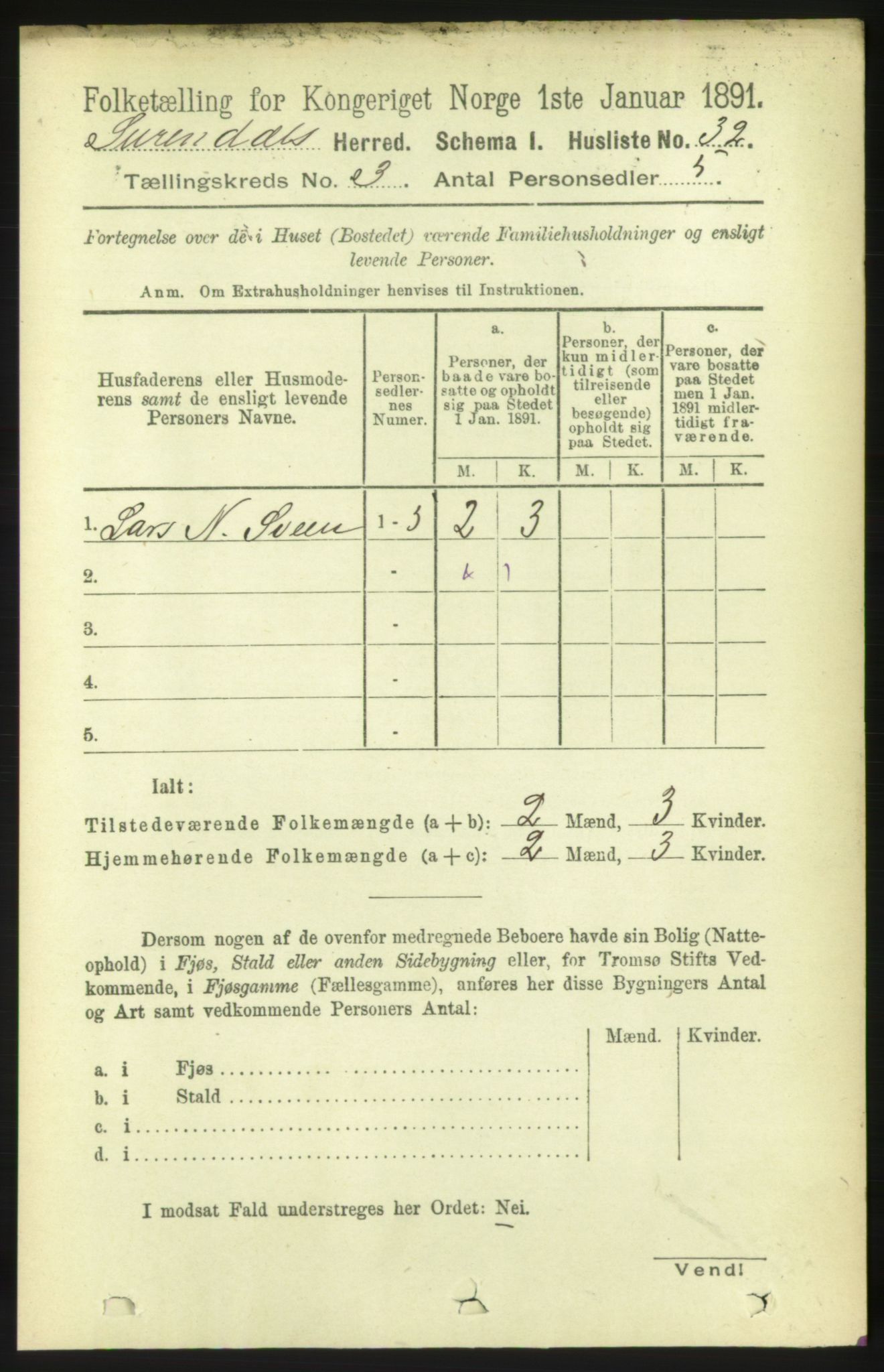 RA, 1891 census for 1566 Surnadal, 1891, p. 776