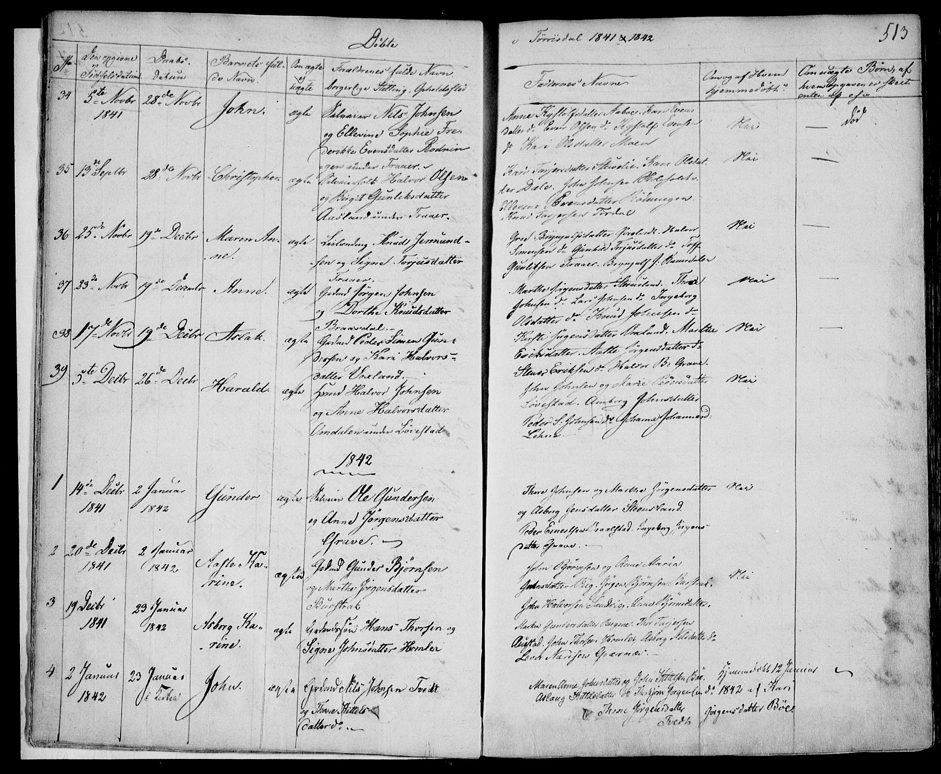 Drangedal kirkebøker, AV/SAKO-A-258/F/Fa/L0007b: Parish register (official) no. 7b, 1837-1856, p. 513