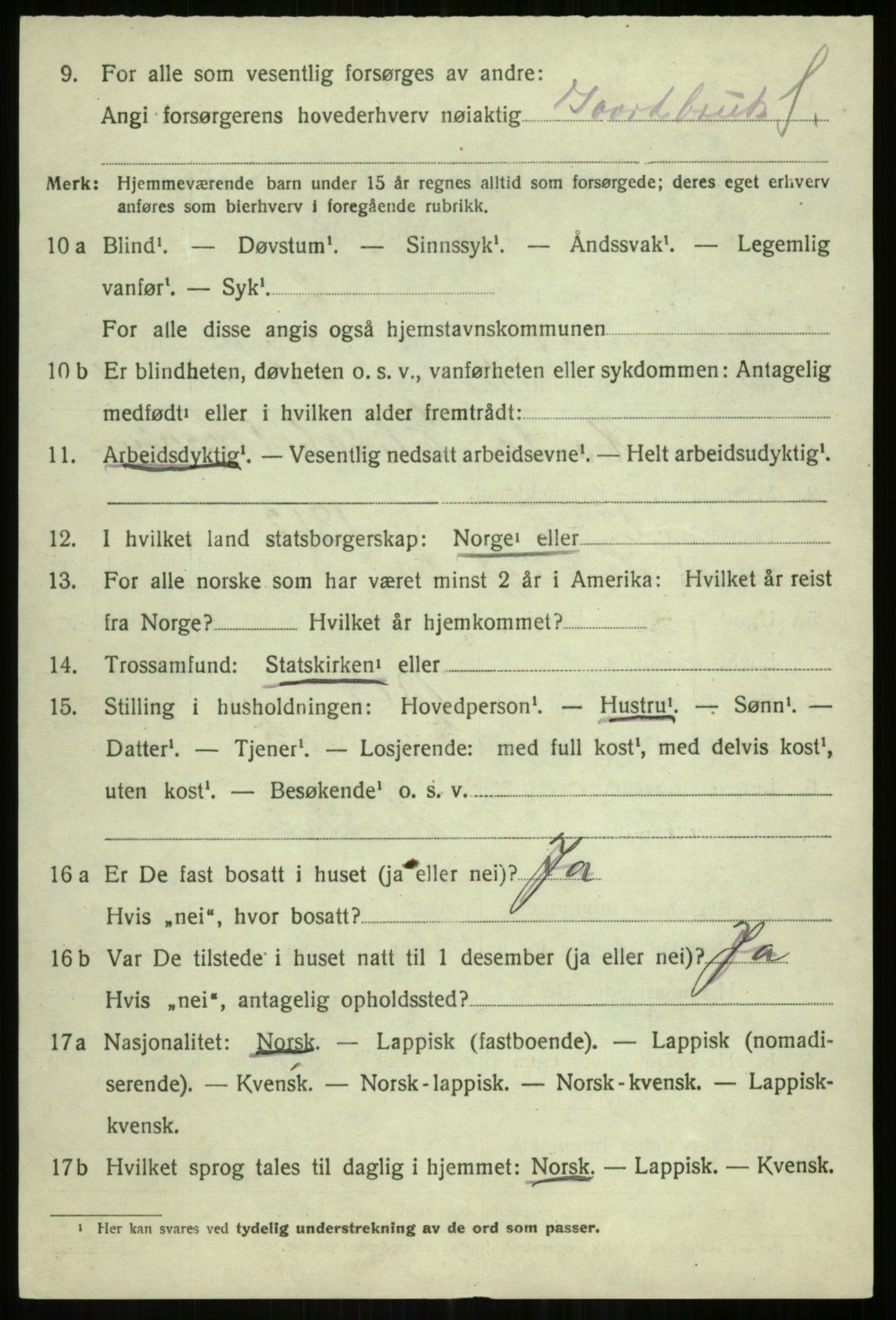 SATØ, 1920 census for Tromsøysund, 1920, p. 3345