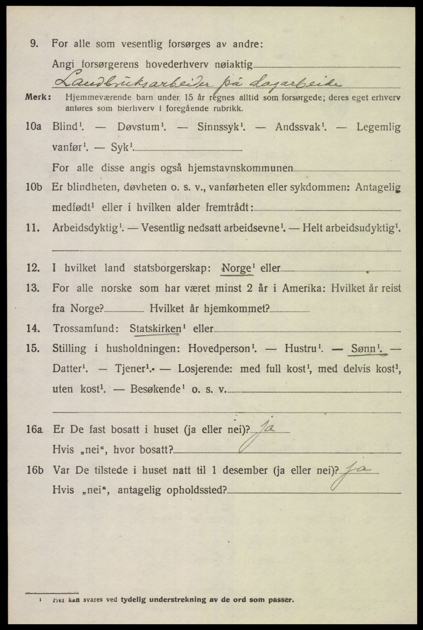 SAK, 1920 census for Sør-Audnedal, 1920, p. 1618