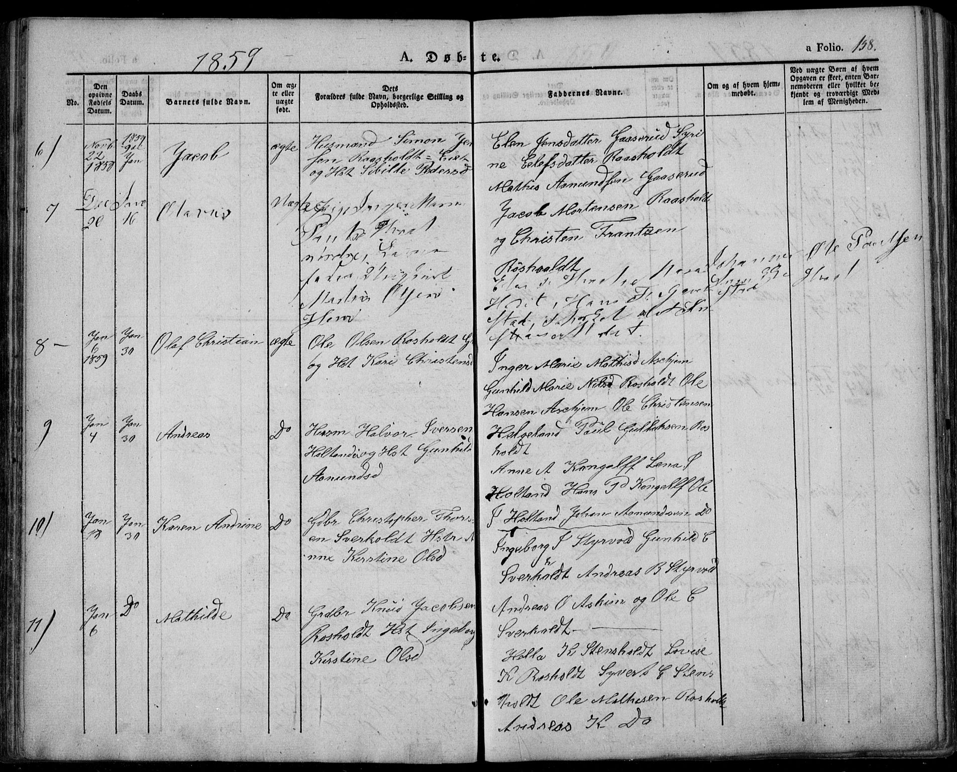 Lardal kirkebøker, SAKO/A-350/F/Fa/L0006: Parish register (official) no. I 6, 1835-1860, p. 158