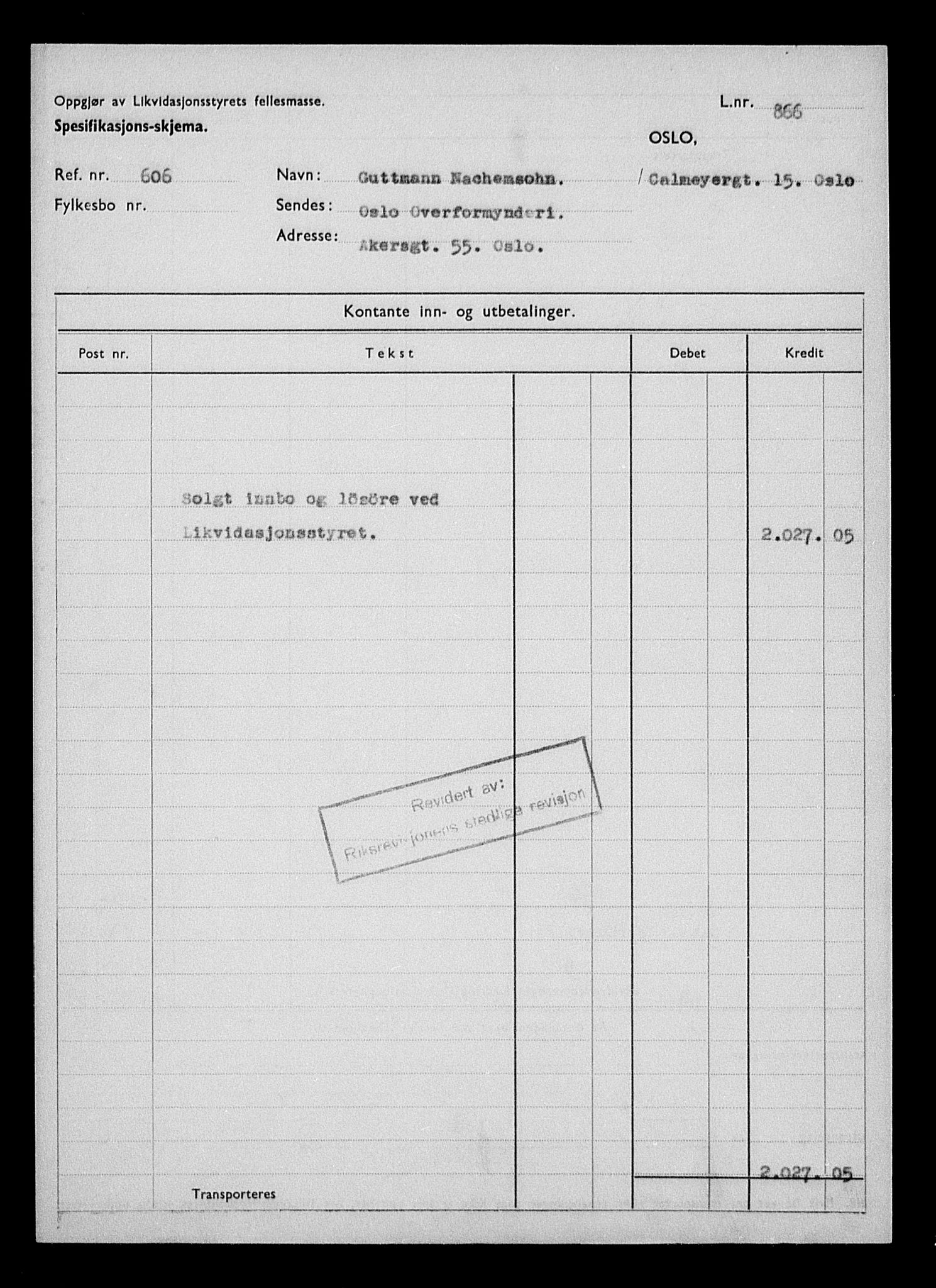 Justisdepartementet, Tilbakeføringskontoret for inndratte formuer, AV/RA-S-1564/H/Hc/Hcc/L0967: --, 1945-1947, p. 6