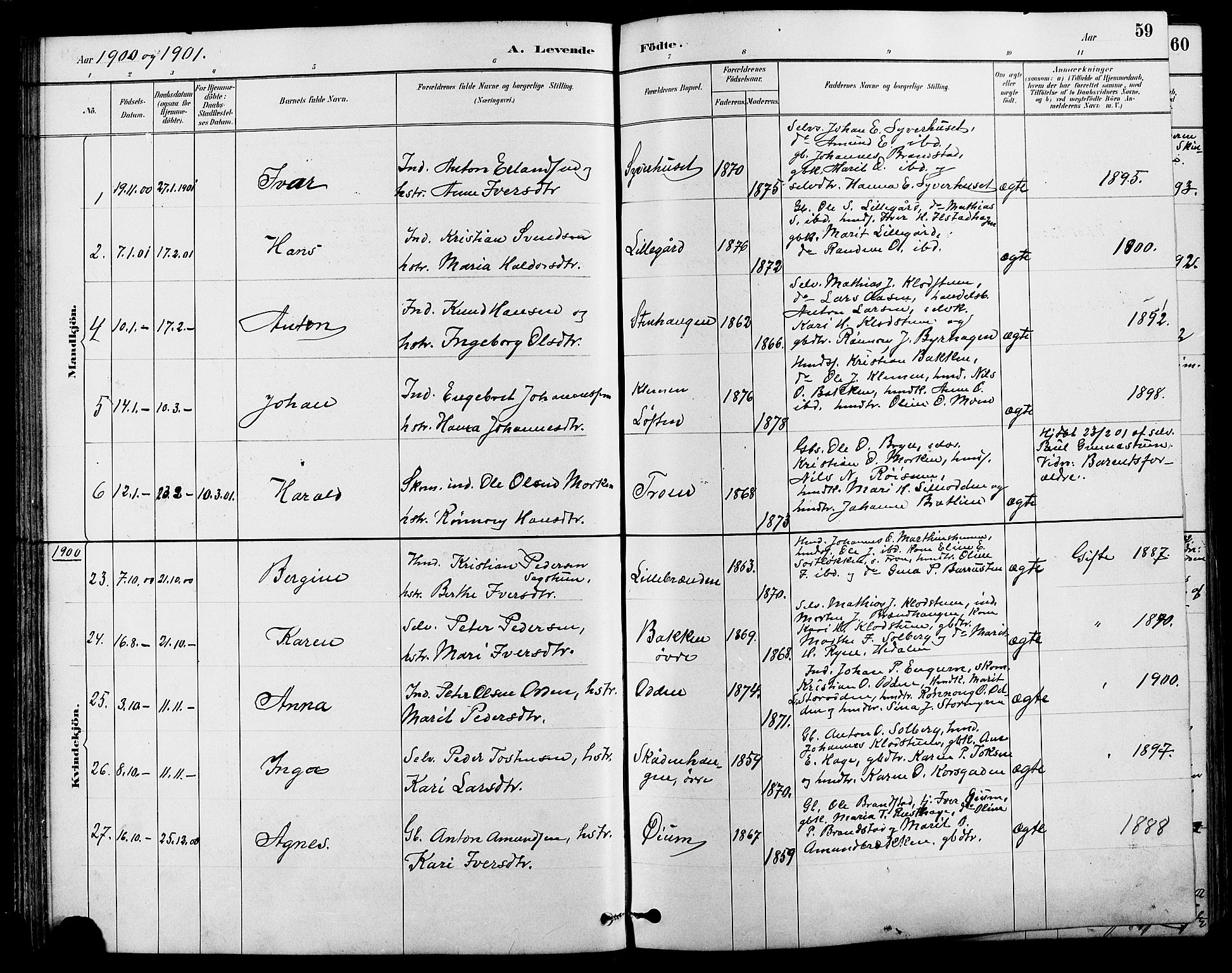 Nord-Fron prestekontor, SAH/PREST-080/H/Ha/Hab/L0004: Parish register (copy) no. 4, 1884-1914, p. 59