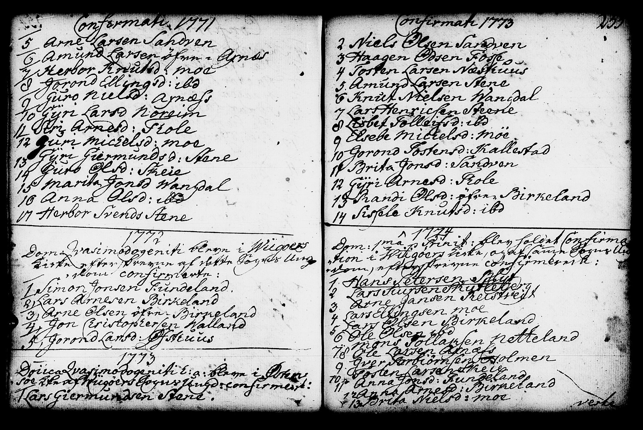 Kvam sokneprestembete, AV/SAB-A-76201/H/Haa: Parish register (official) no. A 3, 1743-1795, p. 255