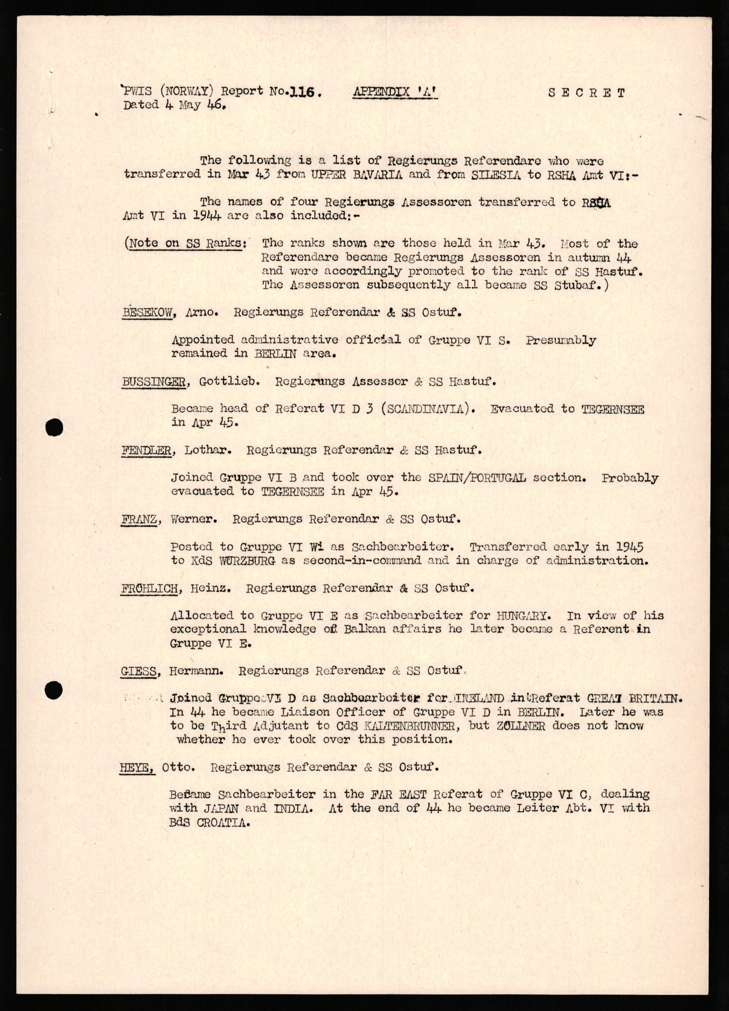 Forsvaret, Forsvarets overkommando II, AV/RA-RAFA-3915/D/Db/L0037: CI Questionaires. Tyske okkupasjonsstyrker i Norge. Tyskere., 1945-1946, p. 521