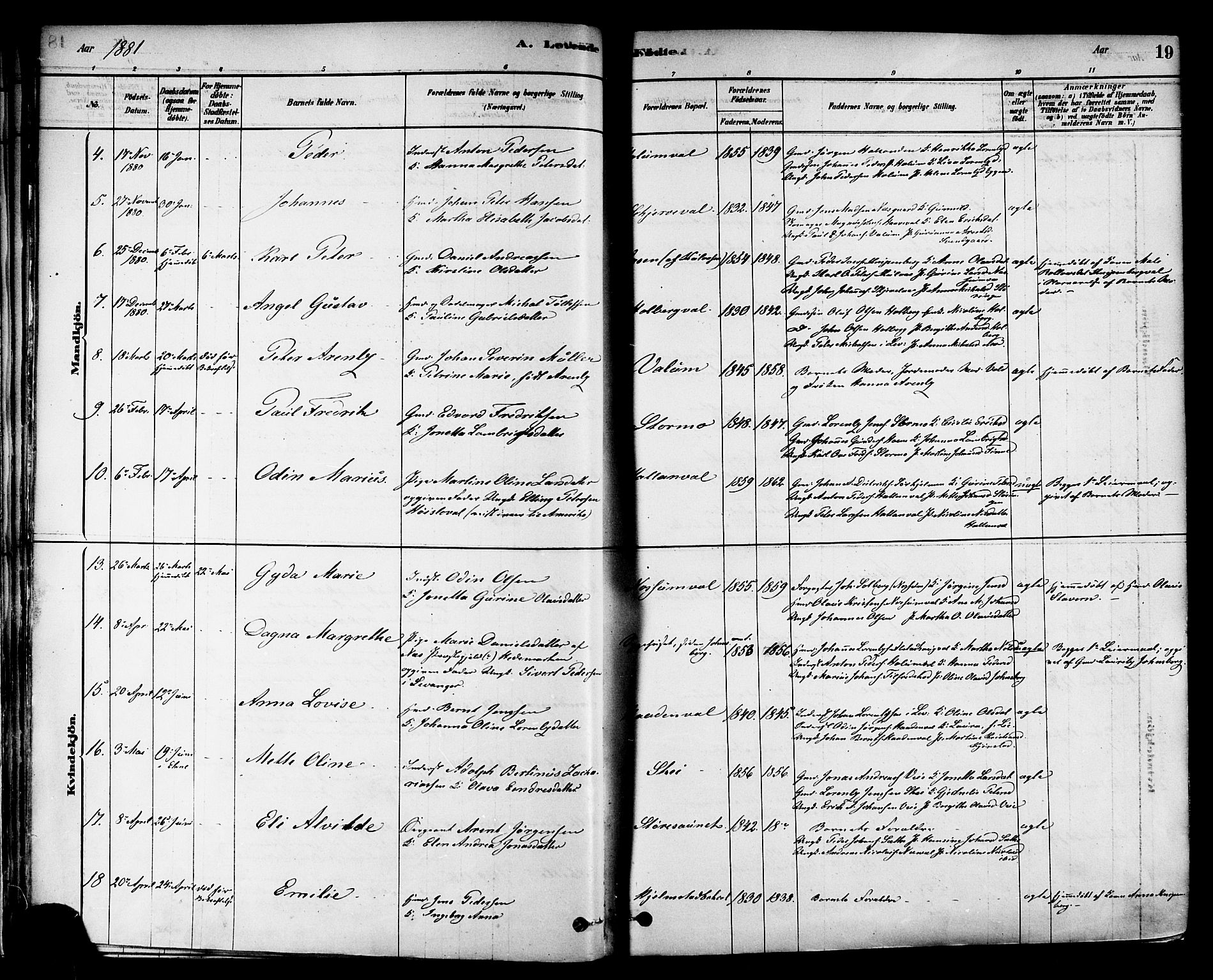 Ministerialprotokoller, klokkerbøker og fødselsregistre - Nord-Trøndelag, AV/SAT-A-1458/717/L0159: Parish register (official) no. 717A09, 1878-1898, p. 19