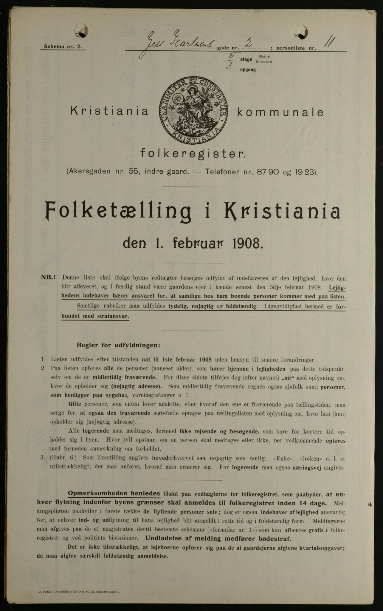 OBA, Municipal Census 1908 for Kristiania, 1908, p. 41962