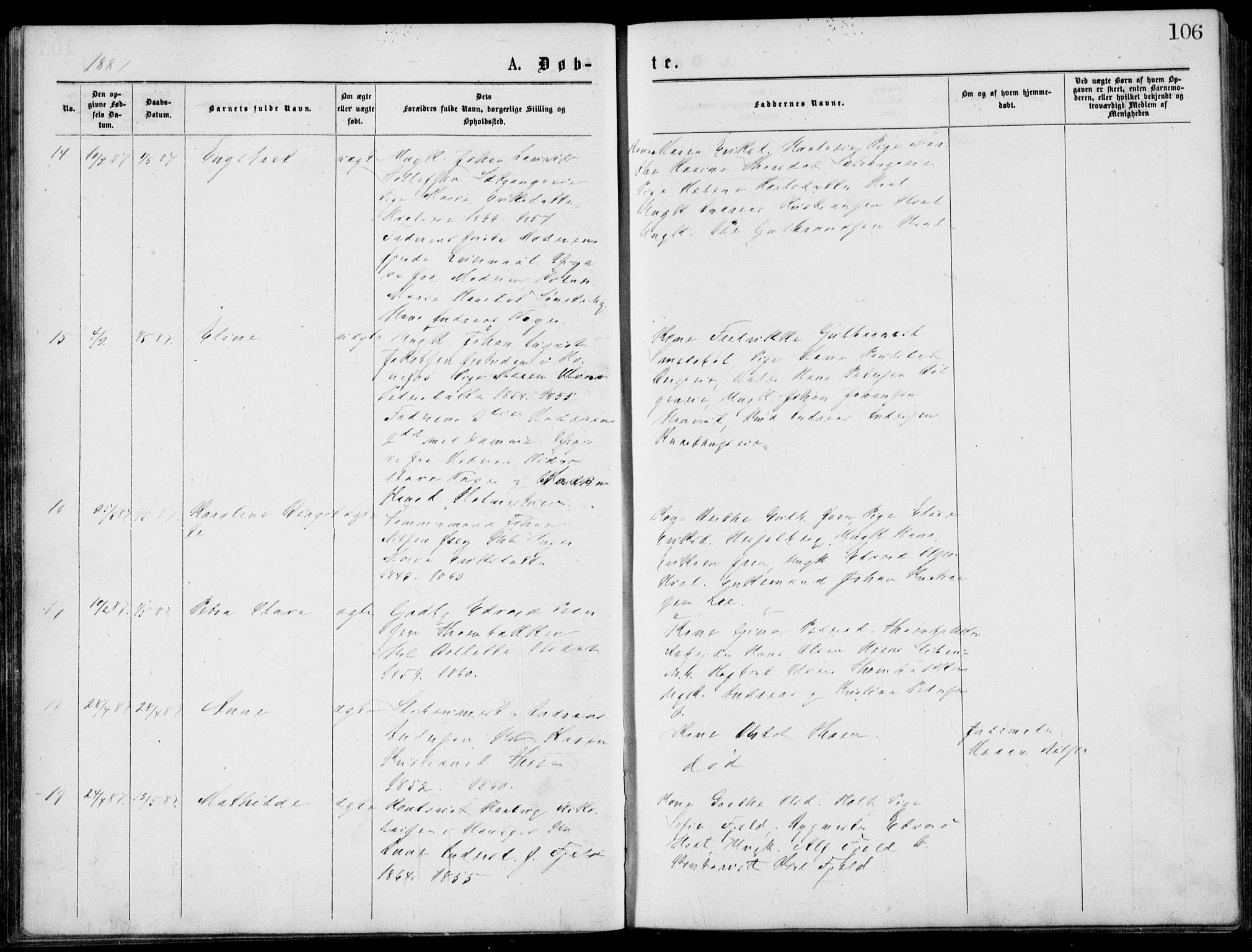 Norderhov kirkebøker, AV/SAKO-A-237/G/Gb/L0001: Parish register (copy) no. II 1, 1876-1899, p. 106