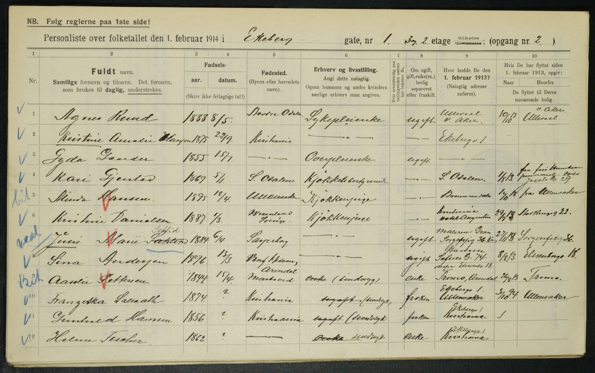 OBA, Municipal Census 1914 for Kristiania, 1914, p. 20290