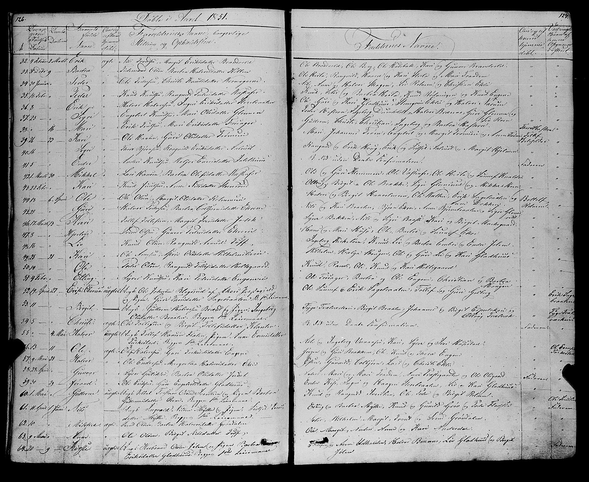 Gol kirkebøker, SAKO/A-226/F/Fa/L0002: Parish register (official) no. I 2, 1837-1863, p. 126-127