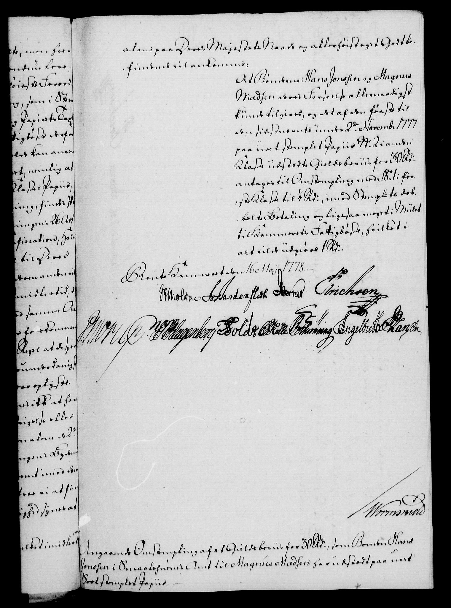 Rentekammeret, Kammerkanselliet, AV/RA-EA-3111/G/Gf/Gfa/L0060: Norsk relasjons- og resolusjonsprotokoll (merket RK 52.60), 1778, p. 278