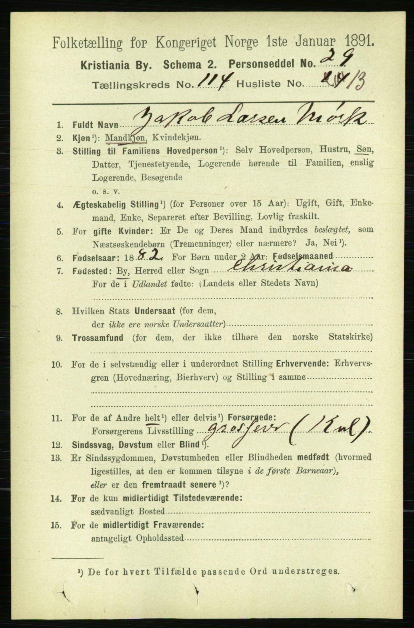 RA, 1891 census for 0301 Kristiania, 1891, p. 61192