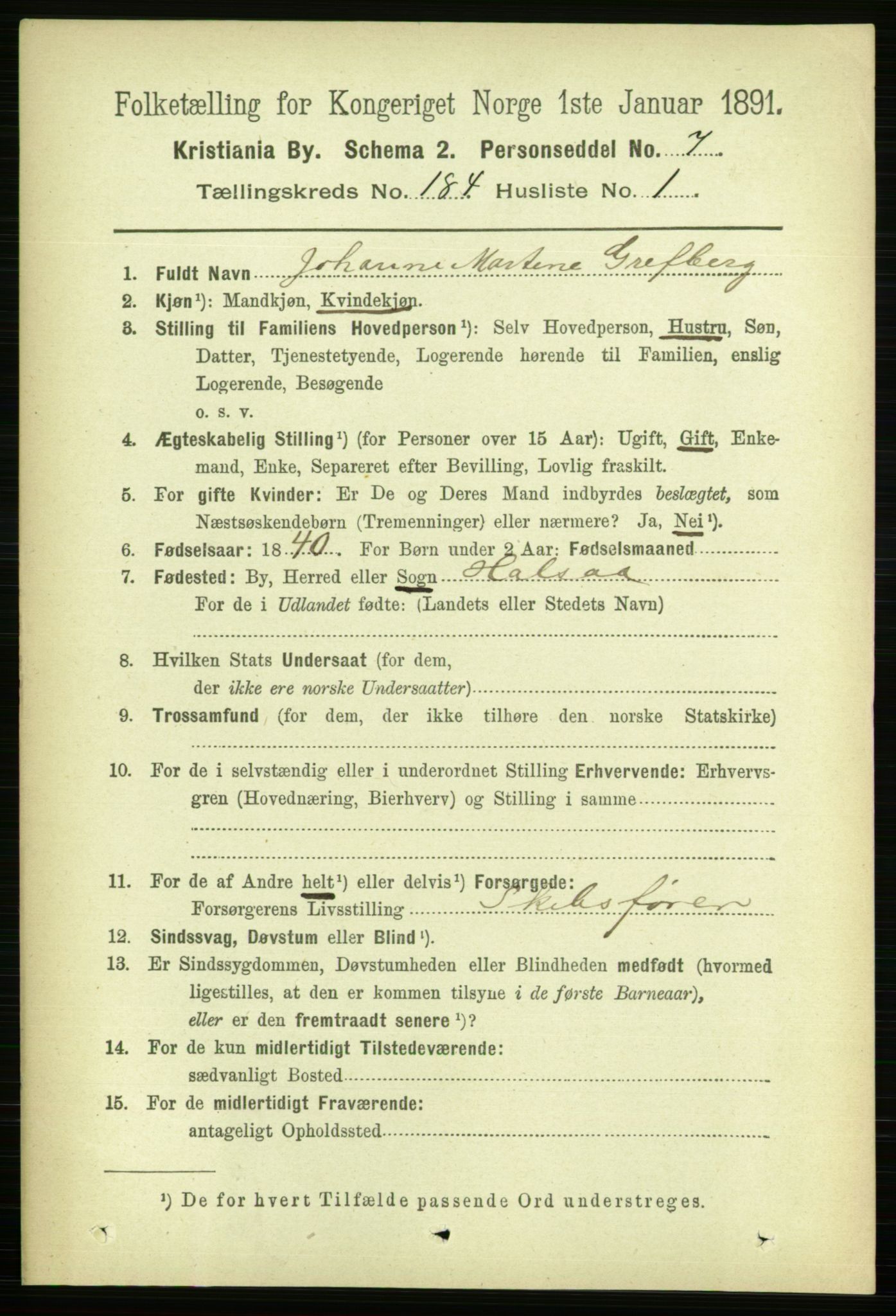 RA, 1891 census for 0301 Kristiania, 1891, p. 109889