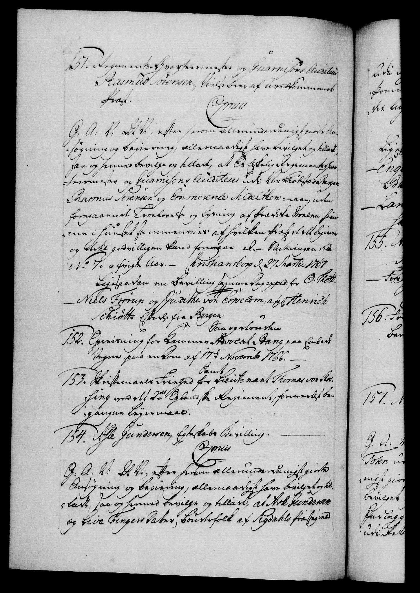 Danske Kanselli 1572-1799, AV/RA-EA-3023/F/Fc/Fca/Fcaa/L0043: Norske registre, 1766-1768, p. 294b