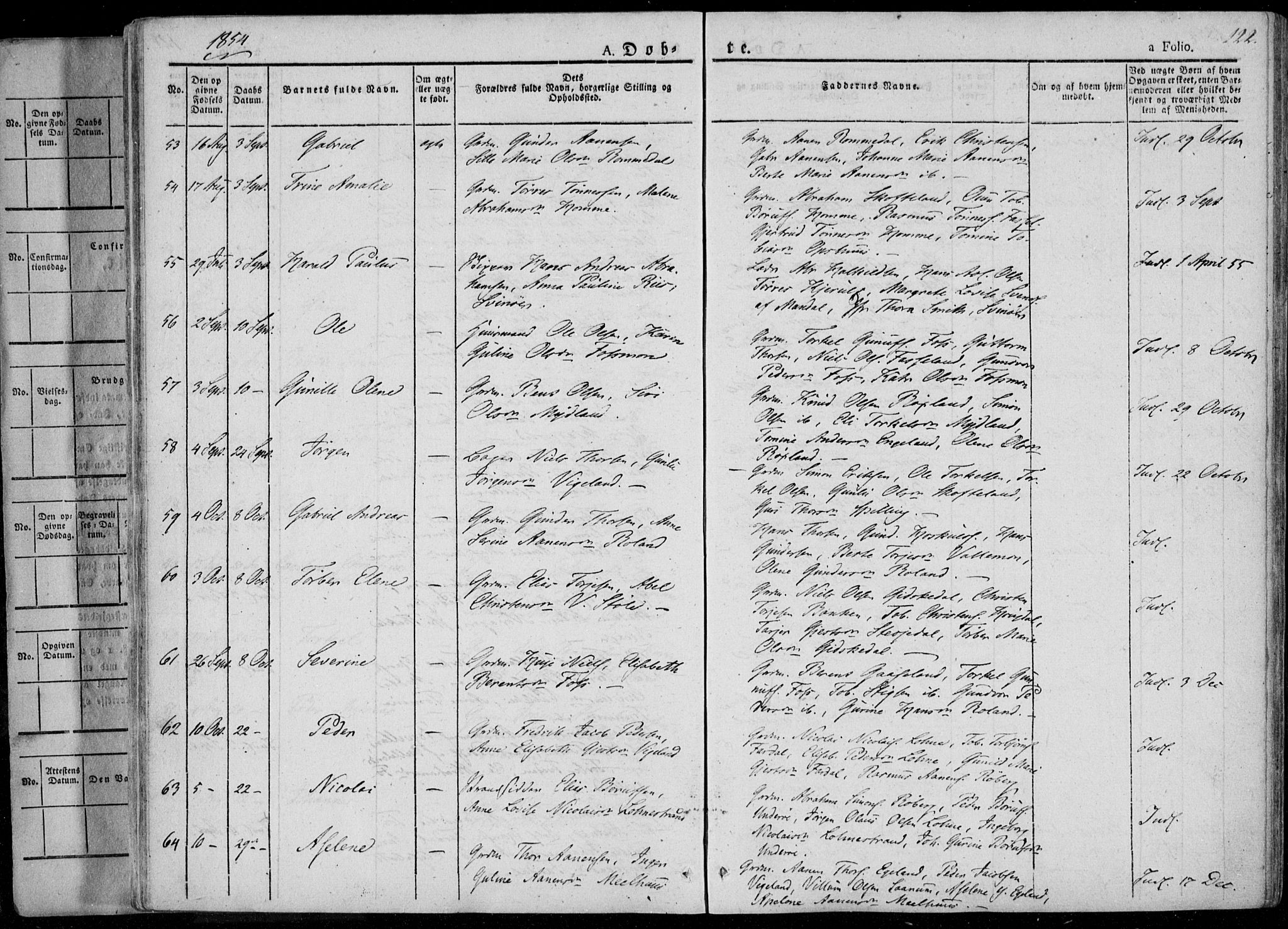 Sør-Audnedal sokneprestkontor, AV/SAK-1111-0039/F/Fa/Fab/L0006: Parish register (official) no. A 6, 1829-1855, p. 122