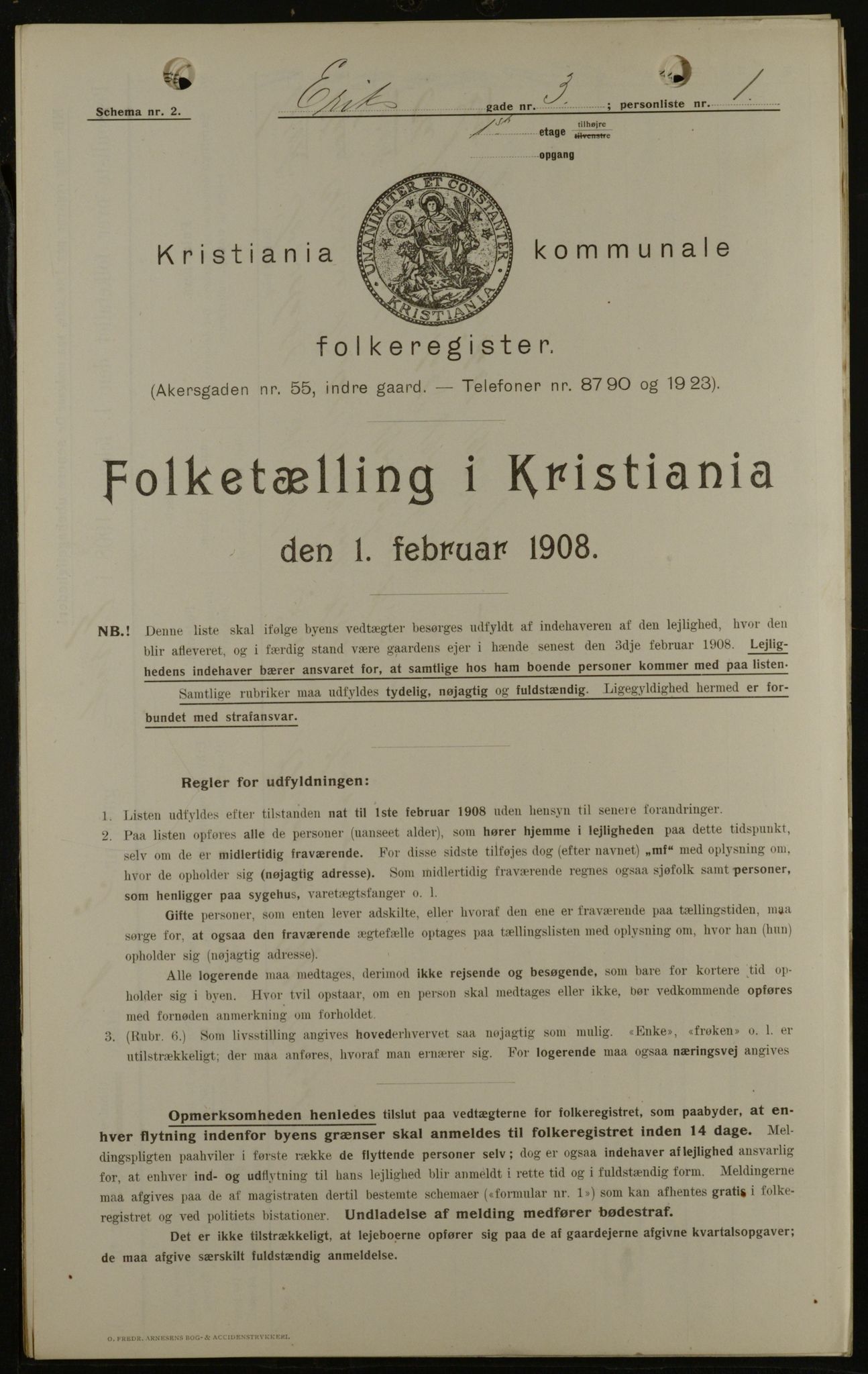 OBA, Municipal Census 1908 for Kristiania, 1908, p. 17976