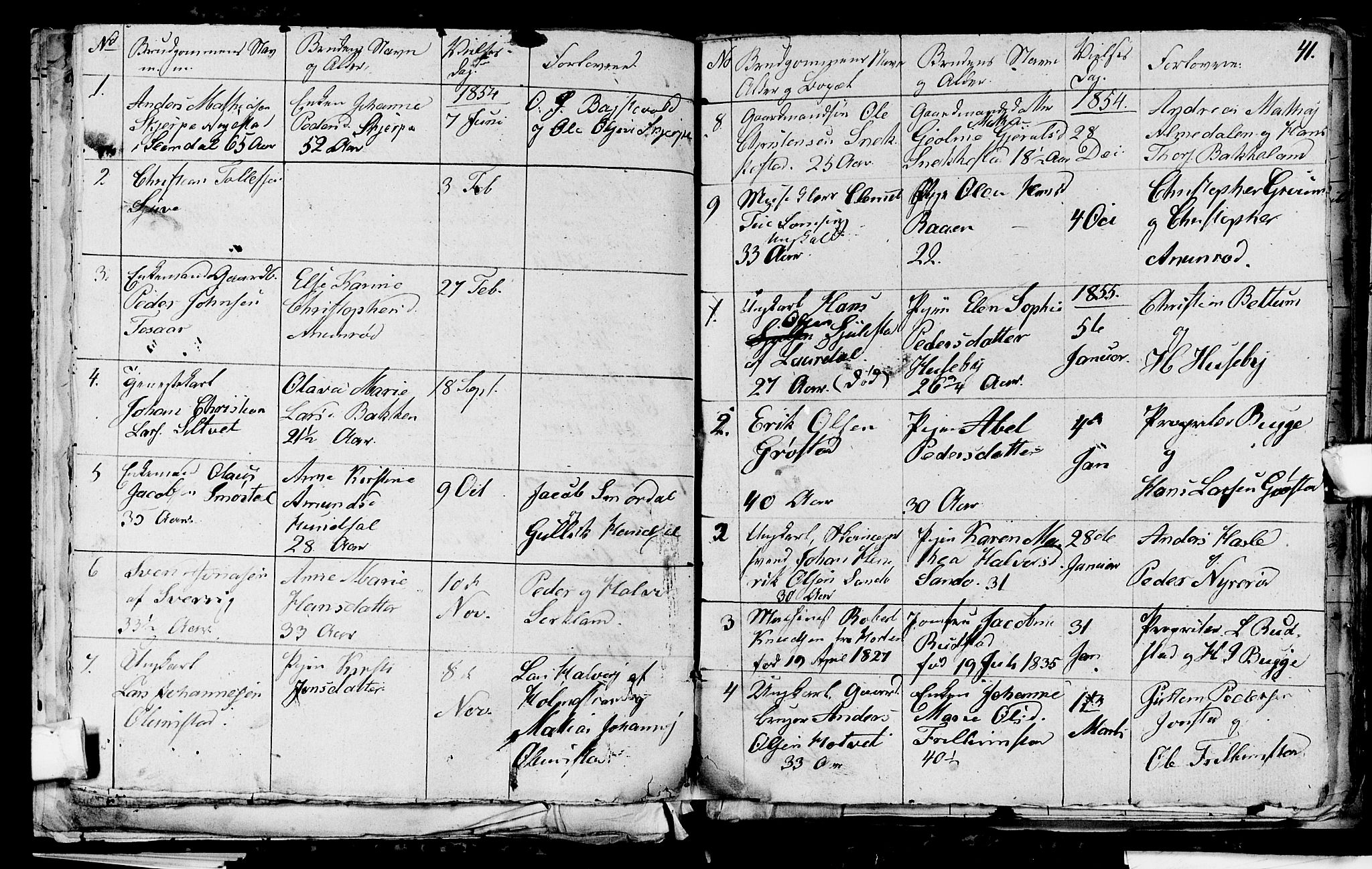 Våle kirkebøker, AV/SAKO-A-334/G/Ga/L0002: Parish register (copy) no. I 2, 1851-1863, p. 40-41