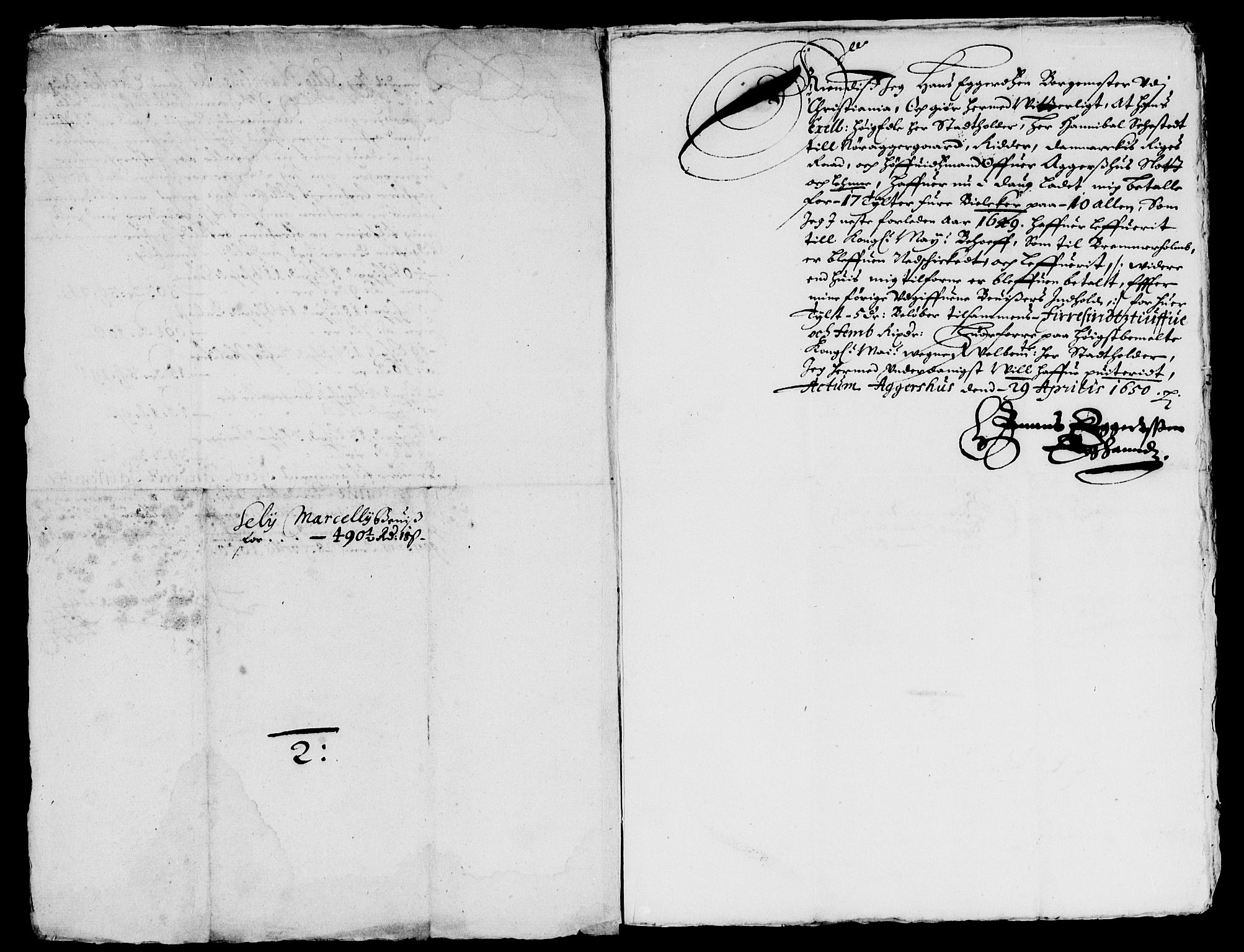 Rentekammeret inntil 1814, Reviderte regnskaper, Lensregnskaper, AV/RA-EA-5023/R/Rb/Rba/L0198: Akershus len, 1648-1650