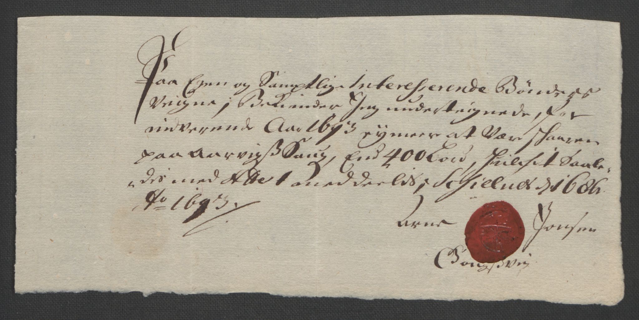 Rentekammeret inntil 1814, Reviderte regnskaper, Fogderegnskap, AV/RA-EA-4092/R48/L2974: Fogderegnskap Sunnhordland og Hardanger, 1693, p. 88